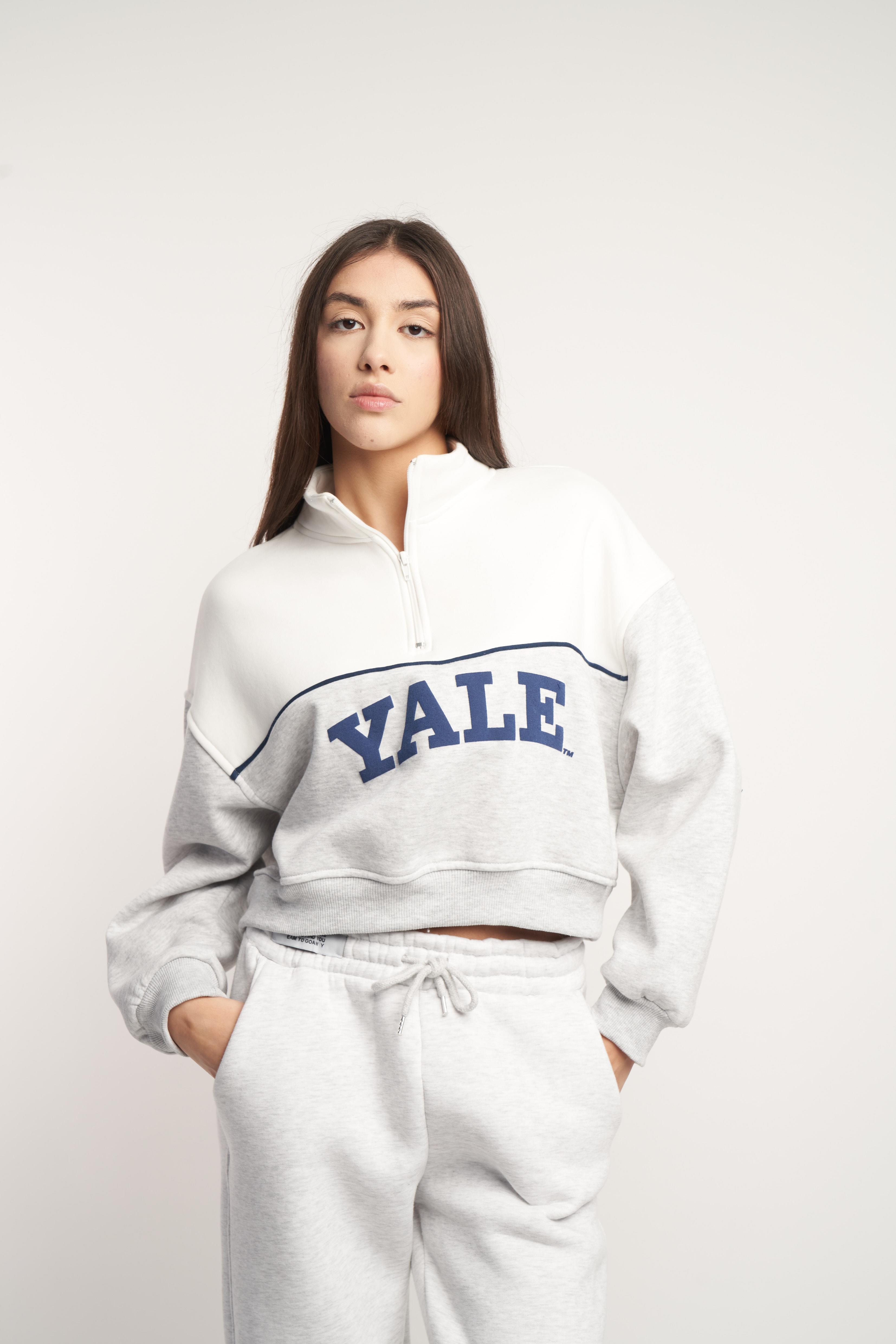 Yale Baskılı Kısa Sweatshirt Karmelanj
