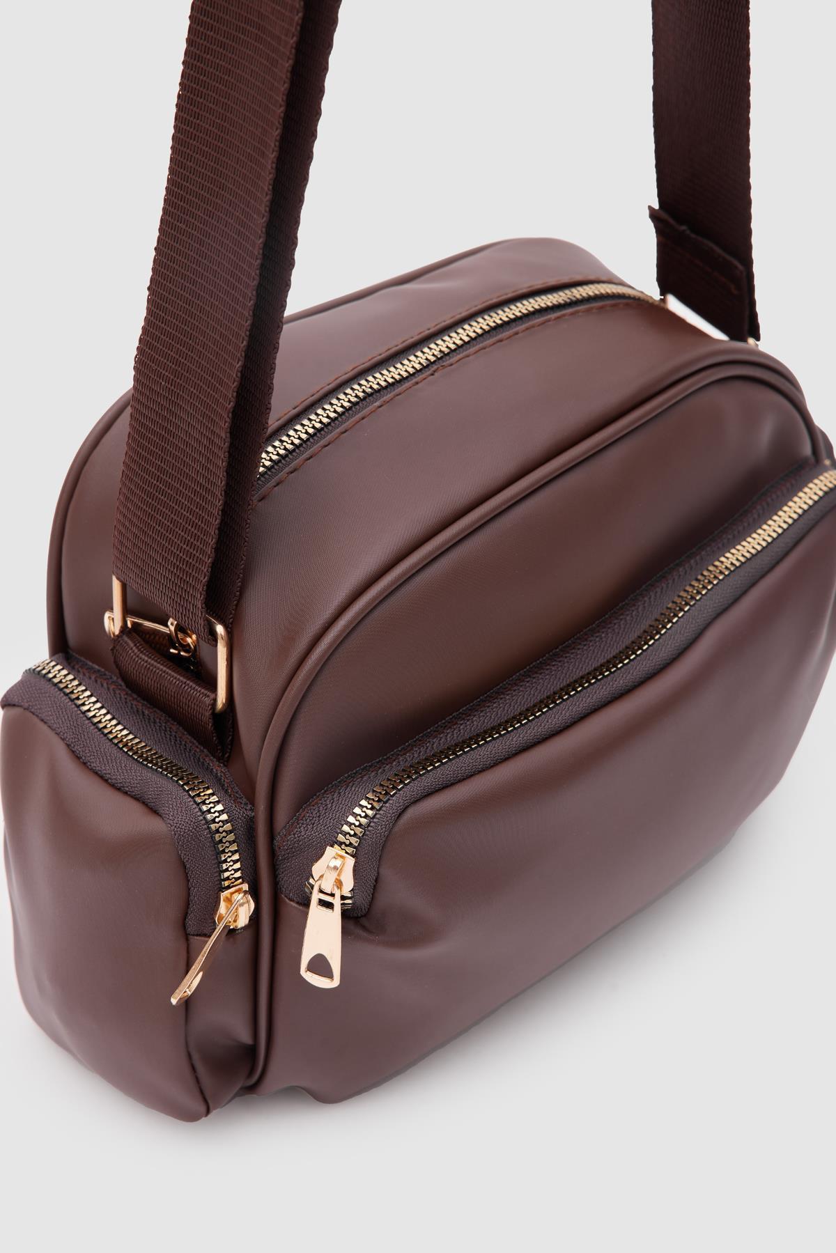 Çok Gözlü Çapraz Çanta Acı Kahve