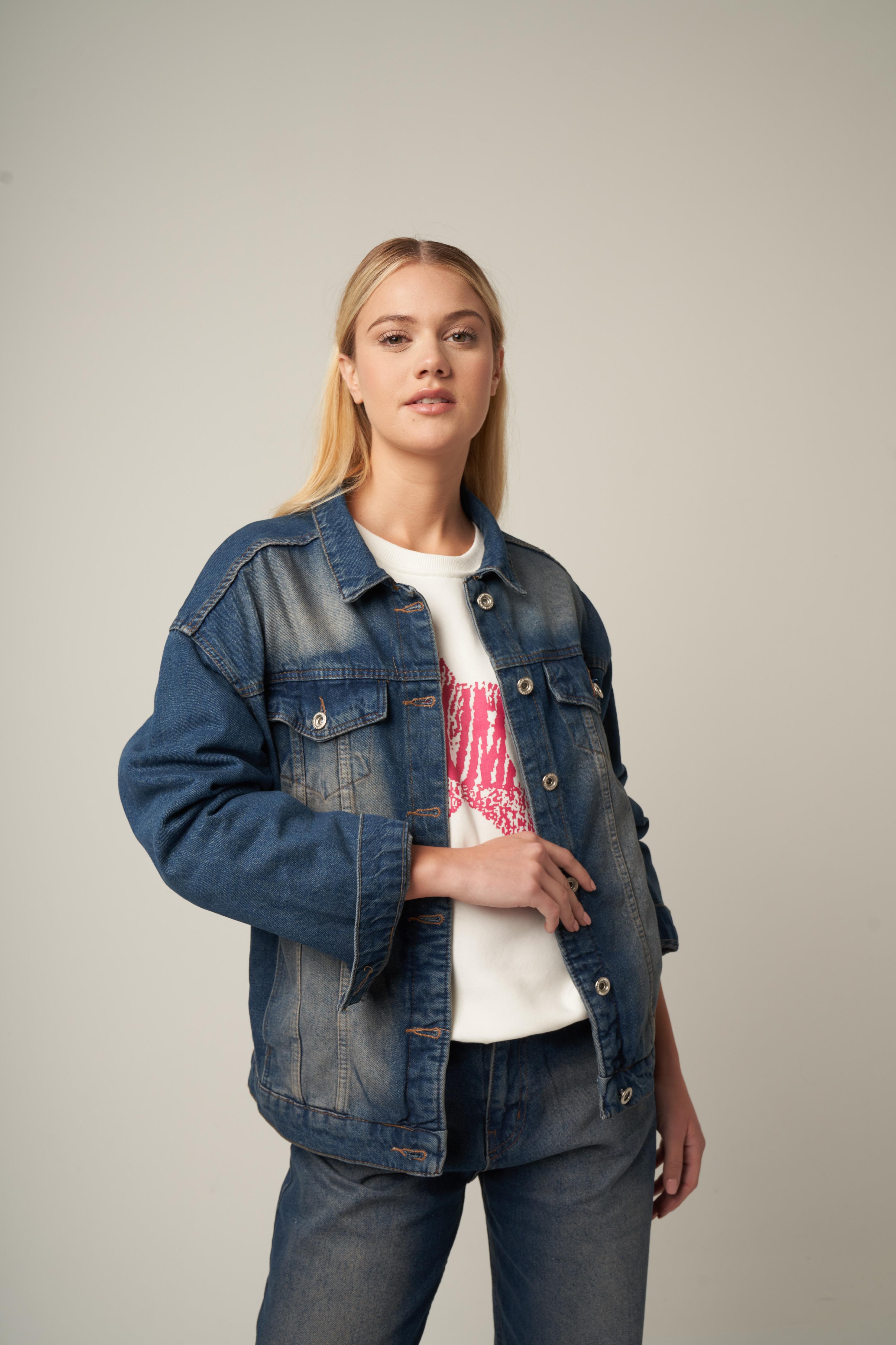 Boyfriend Denim Ceket Kahve Tint