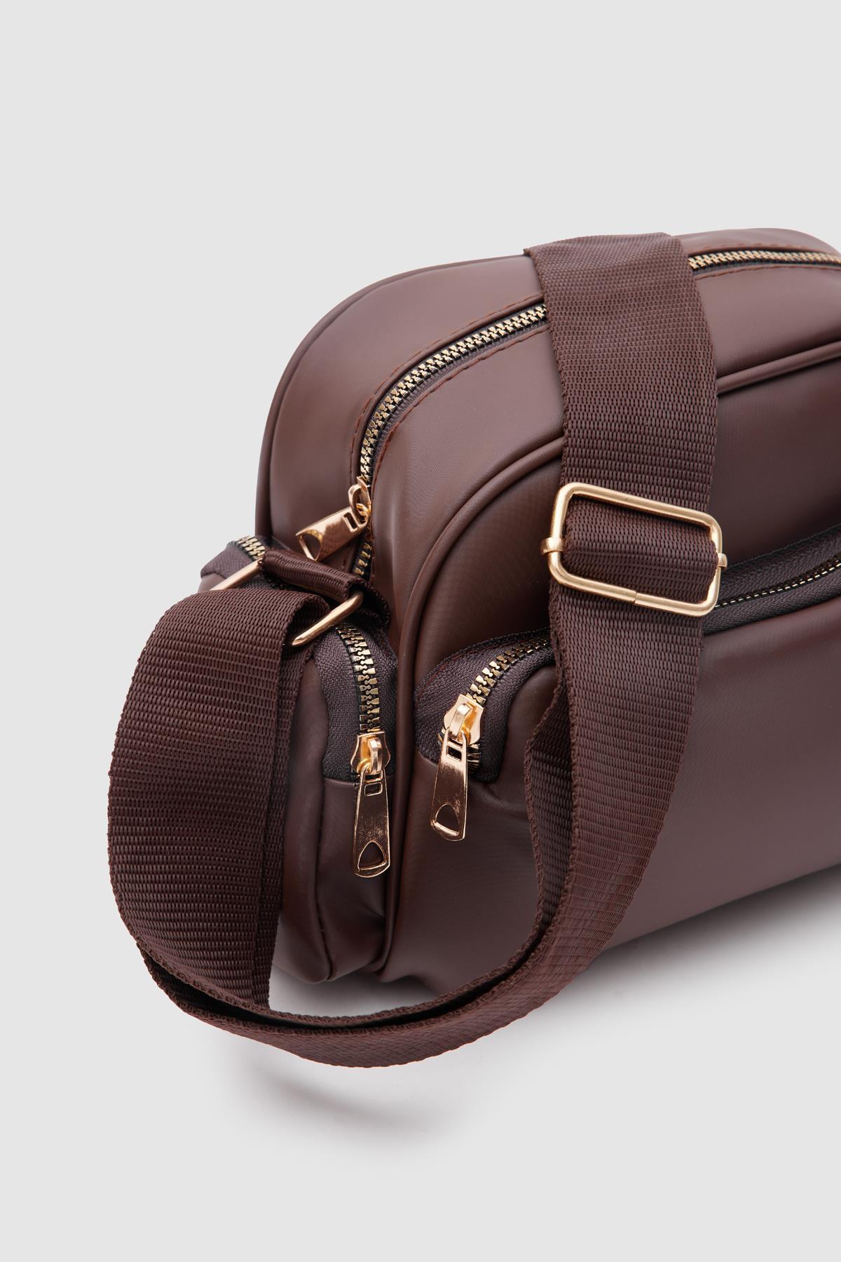 Çok Gözlü Çapraz Çanta Acı Kahve