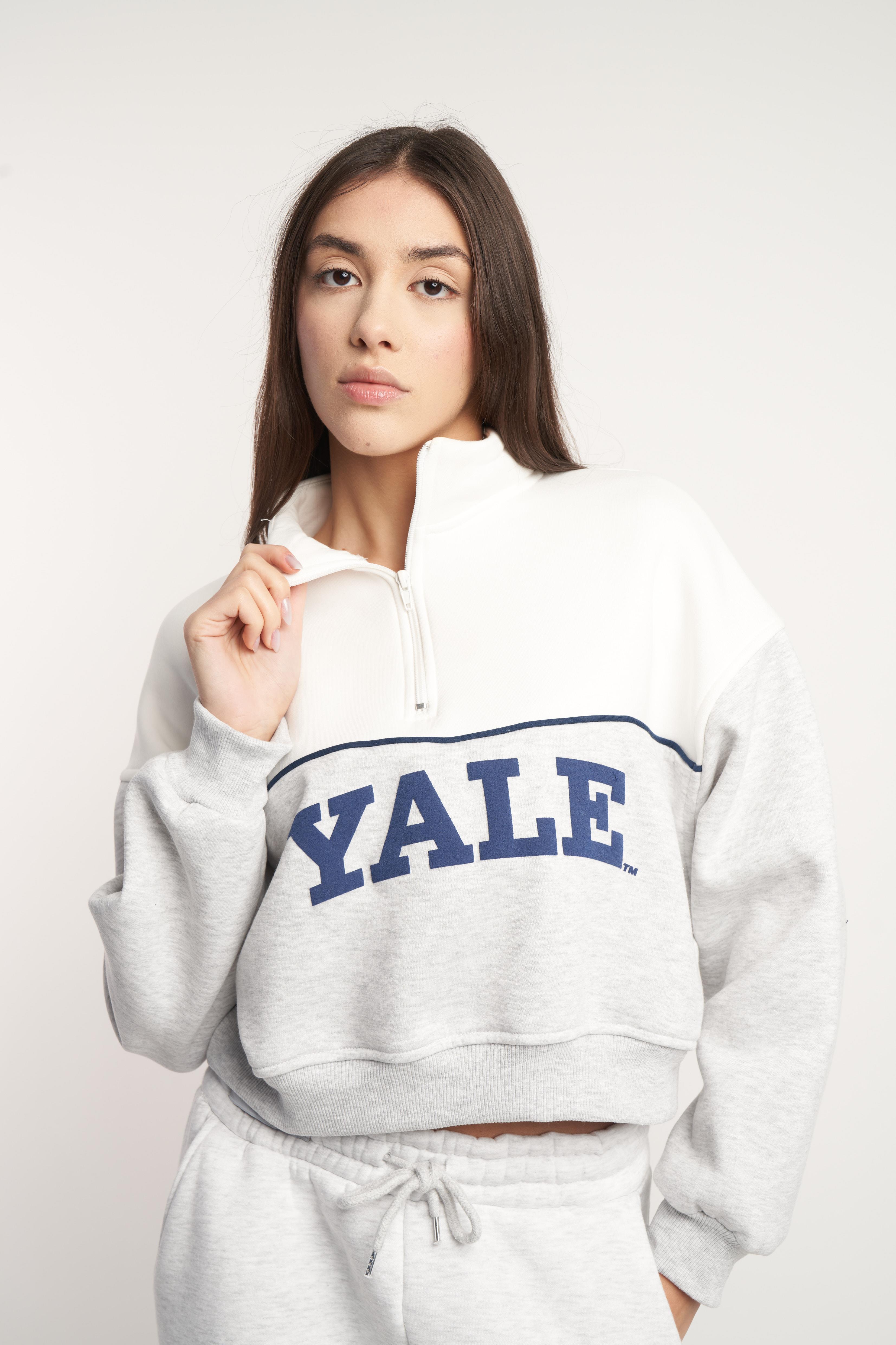 Yale Baskılı Kısa Sweatshirt Karmelanj