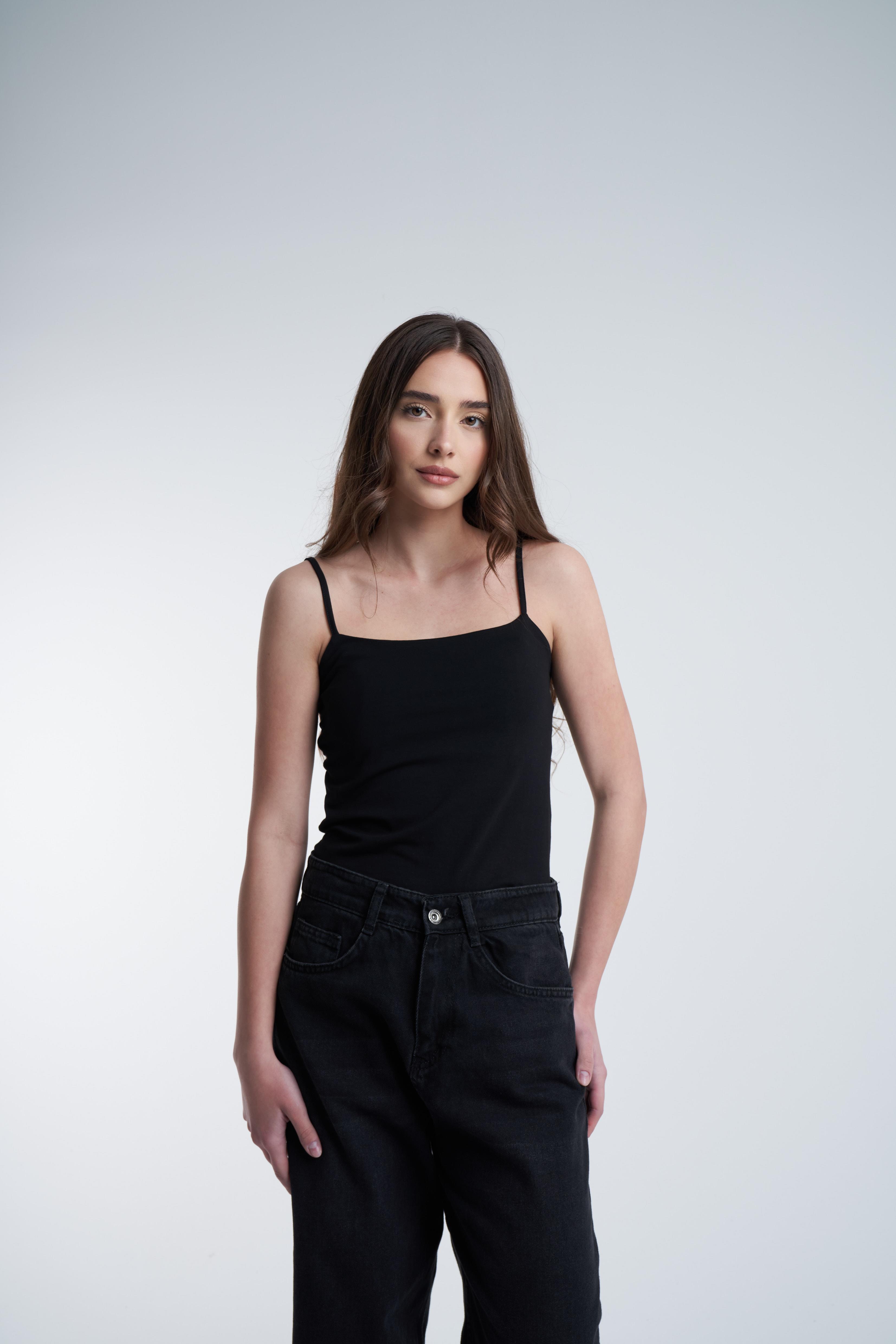 İp Askılı Bluz Siyah