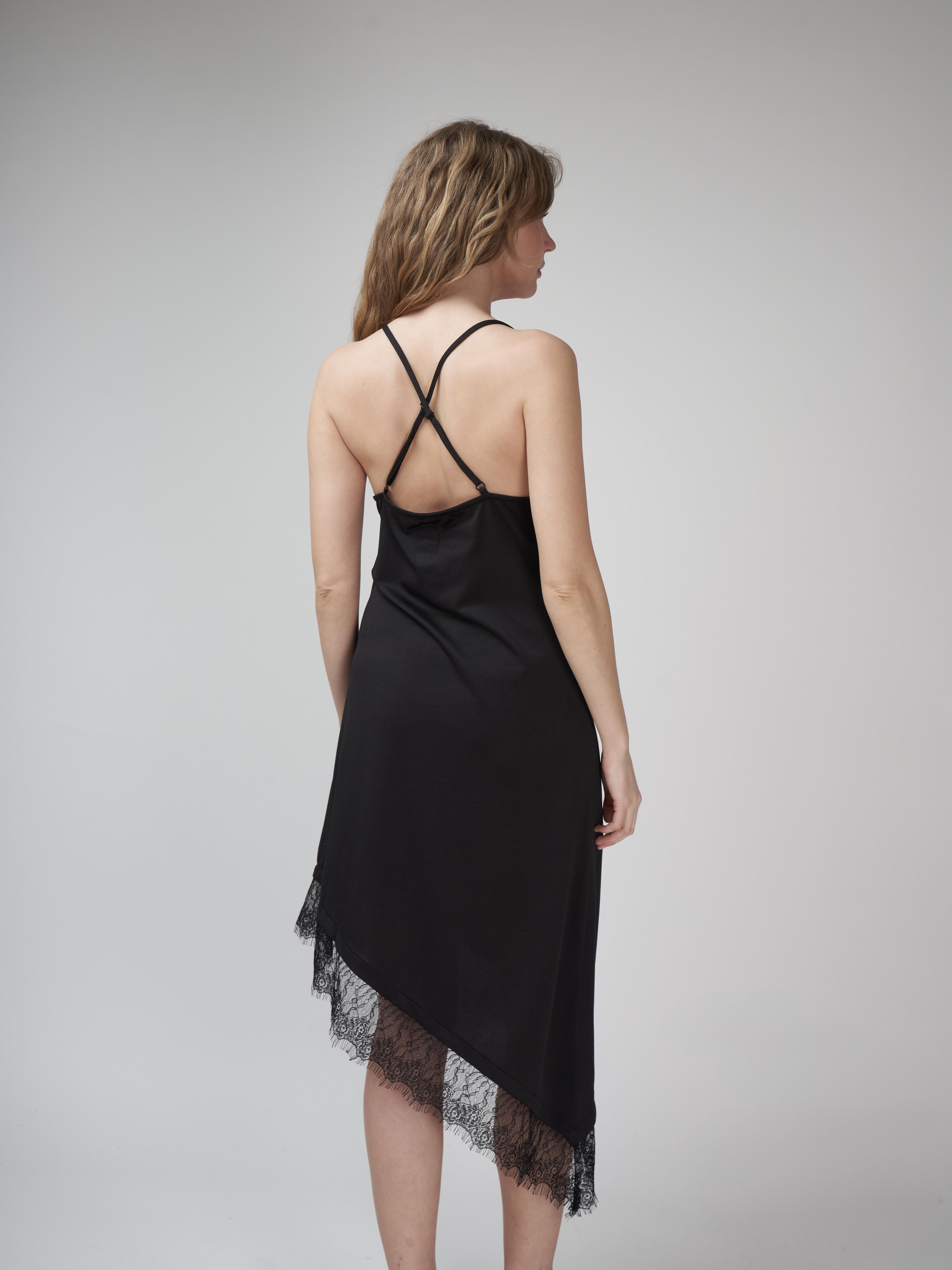 Askılı Uzun Elbise Siyah