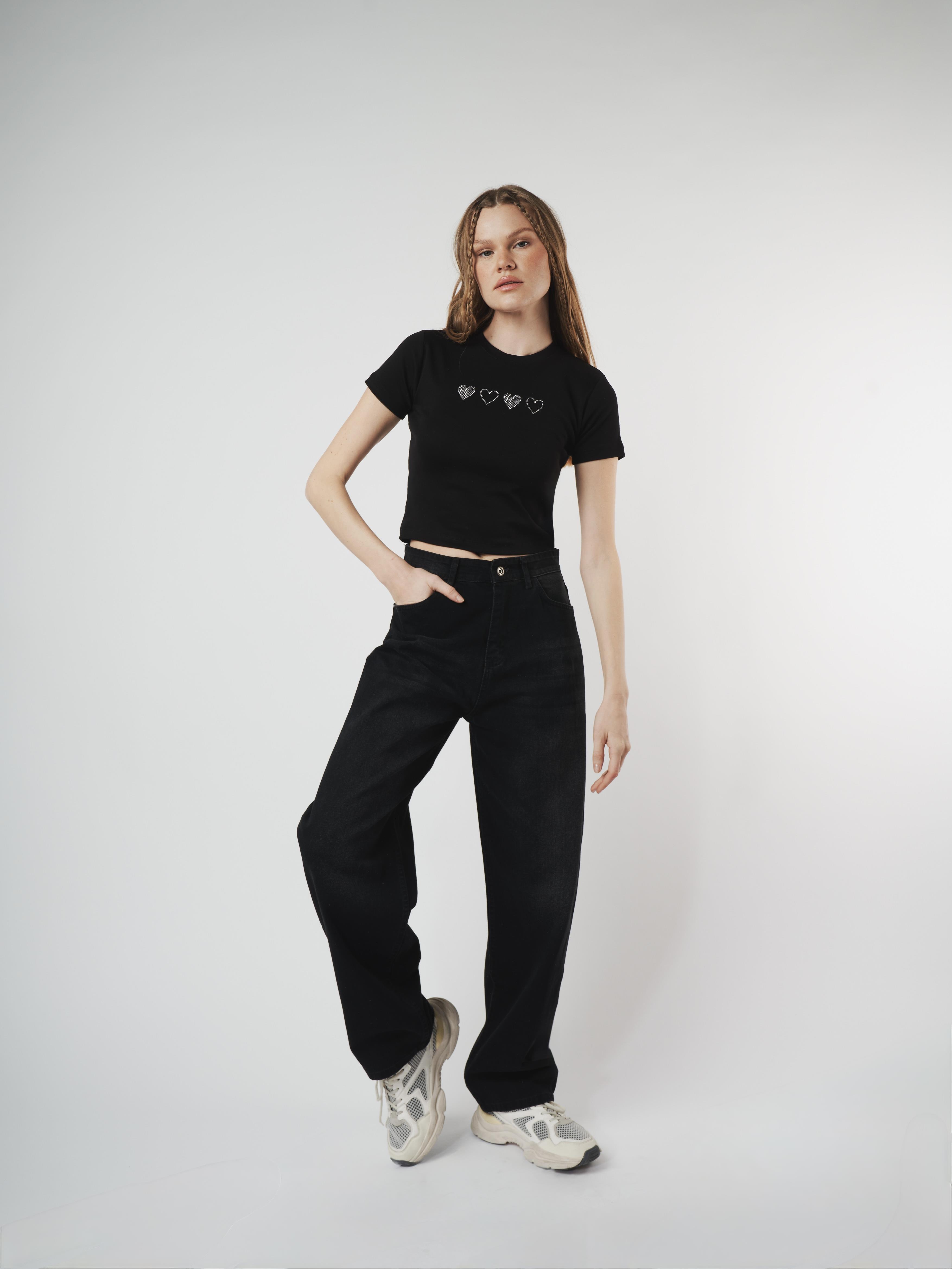 Baggy Fit Jean Pantolon Siyah