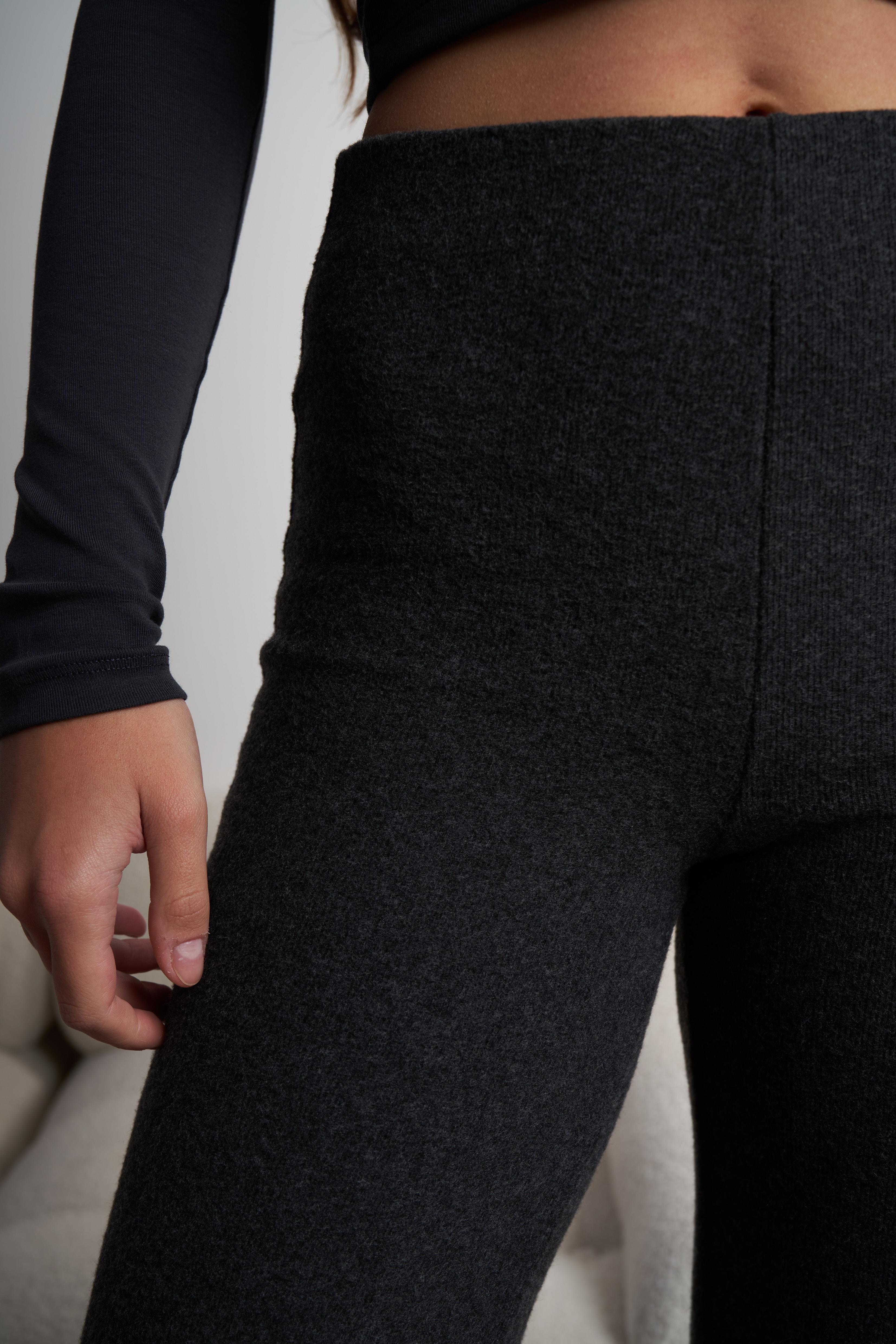 Basic Bol Paça Triko Pantolon Antrasit