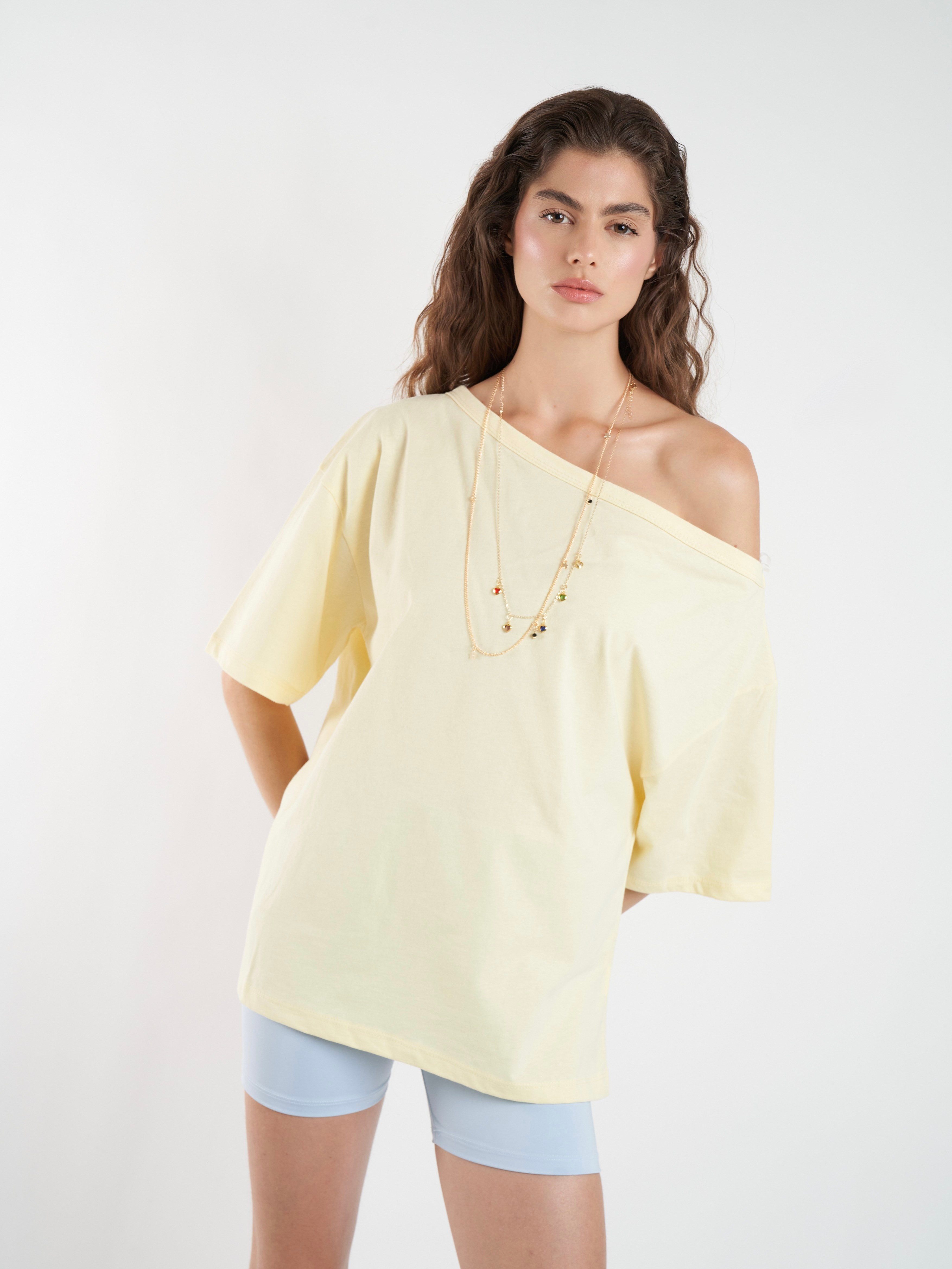 Basic Kısa Kol T-shirt Sarı