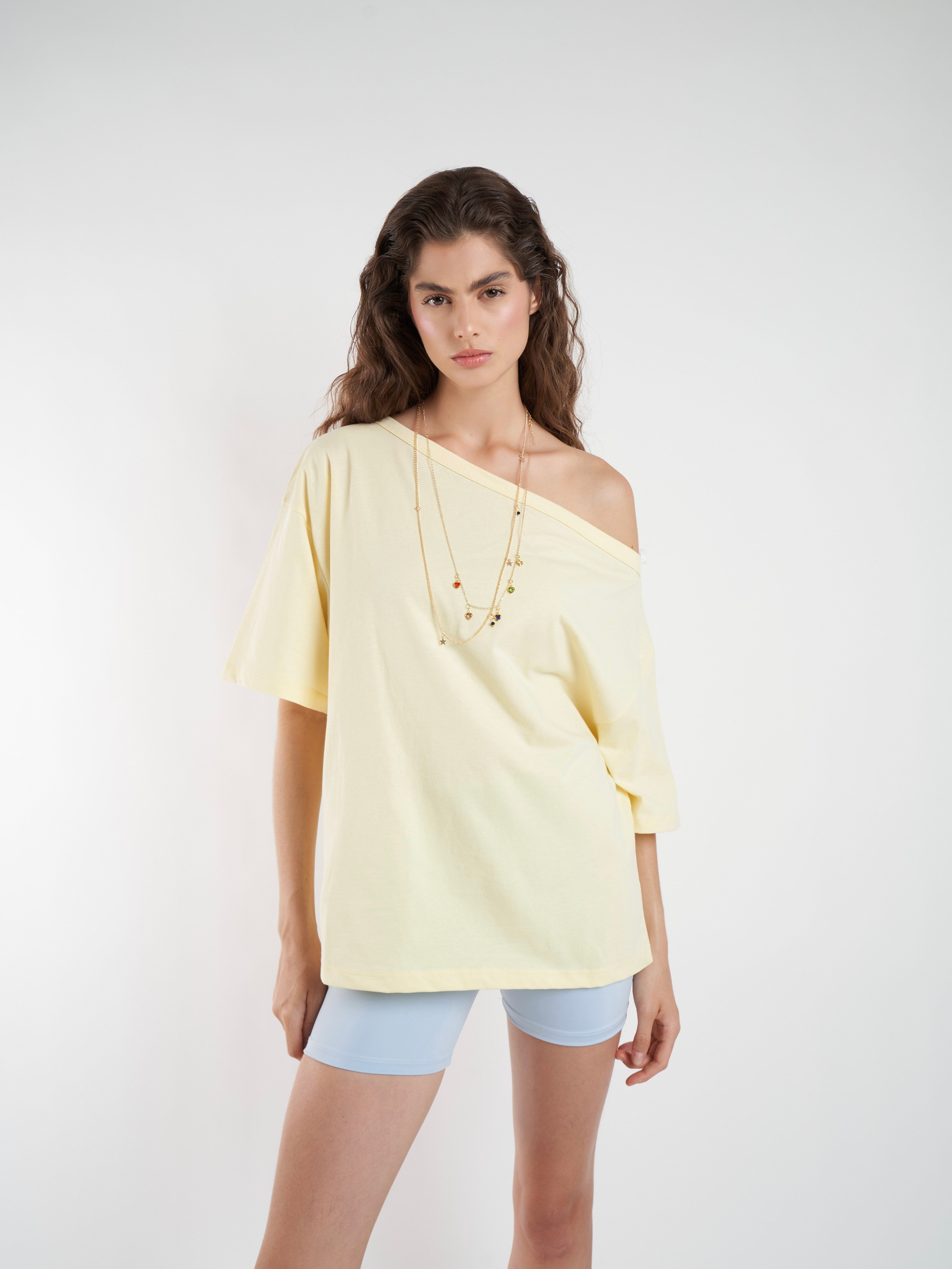 Basic Kısa Kol T-shirt Sarı