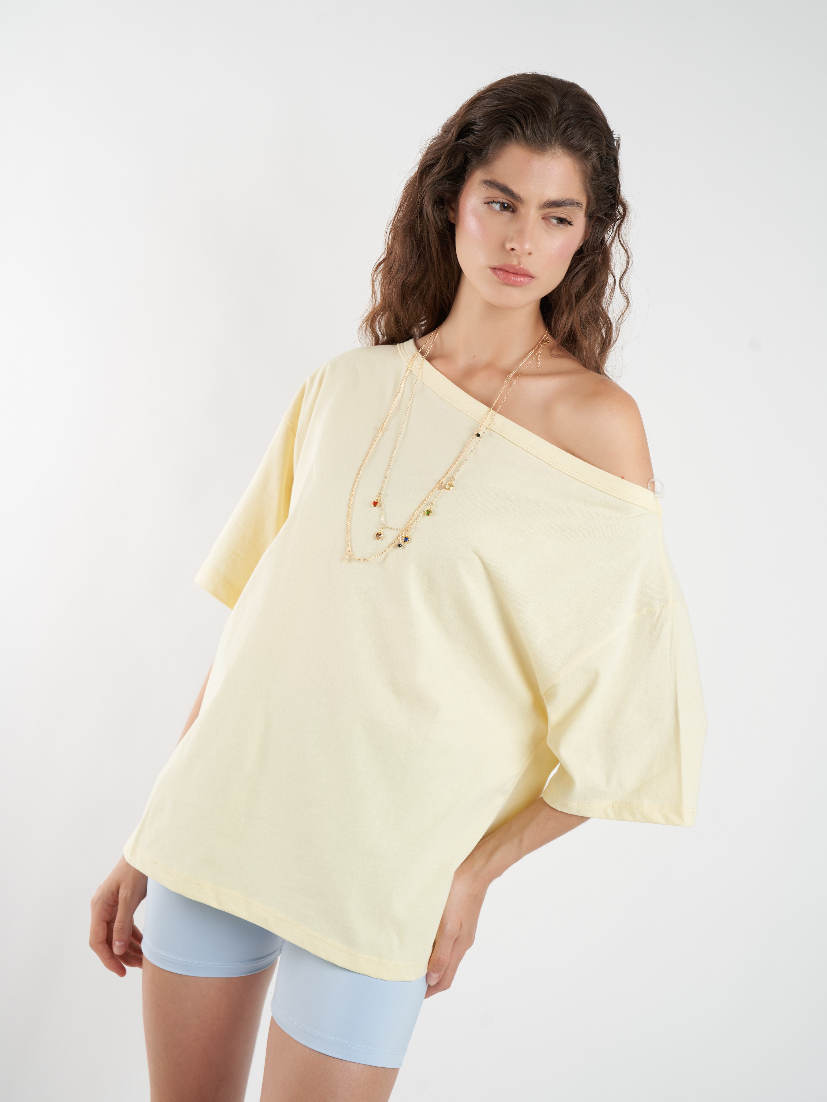 Basic Kısa Kol T-shirt Sarı