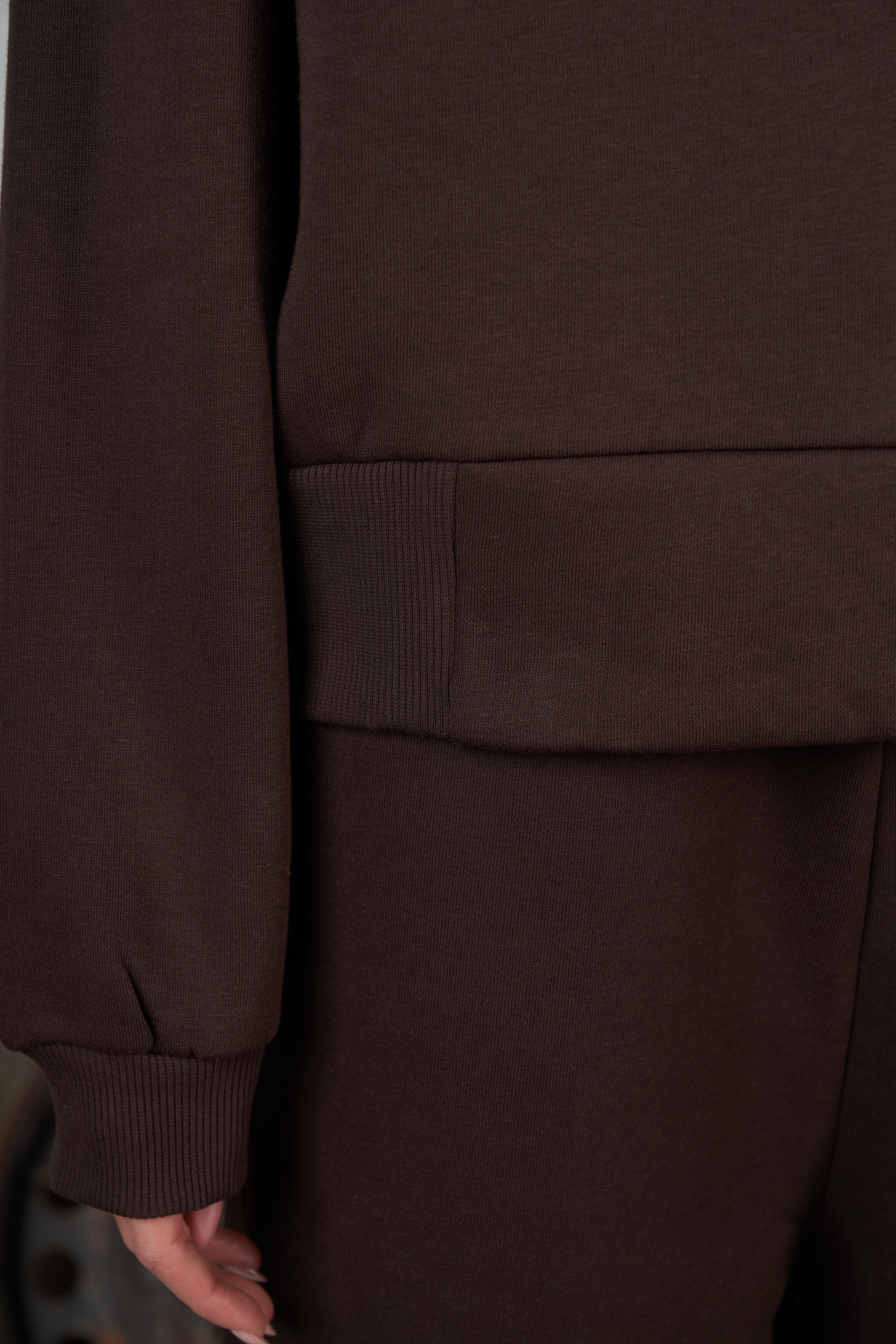 Basic Şardonlu Sweatshirt Kahve