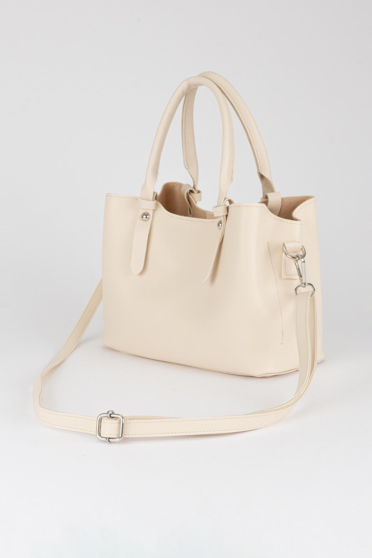 Basic Üç Gözlü Çapraz Çanta Bej