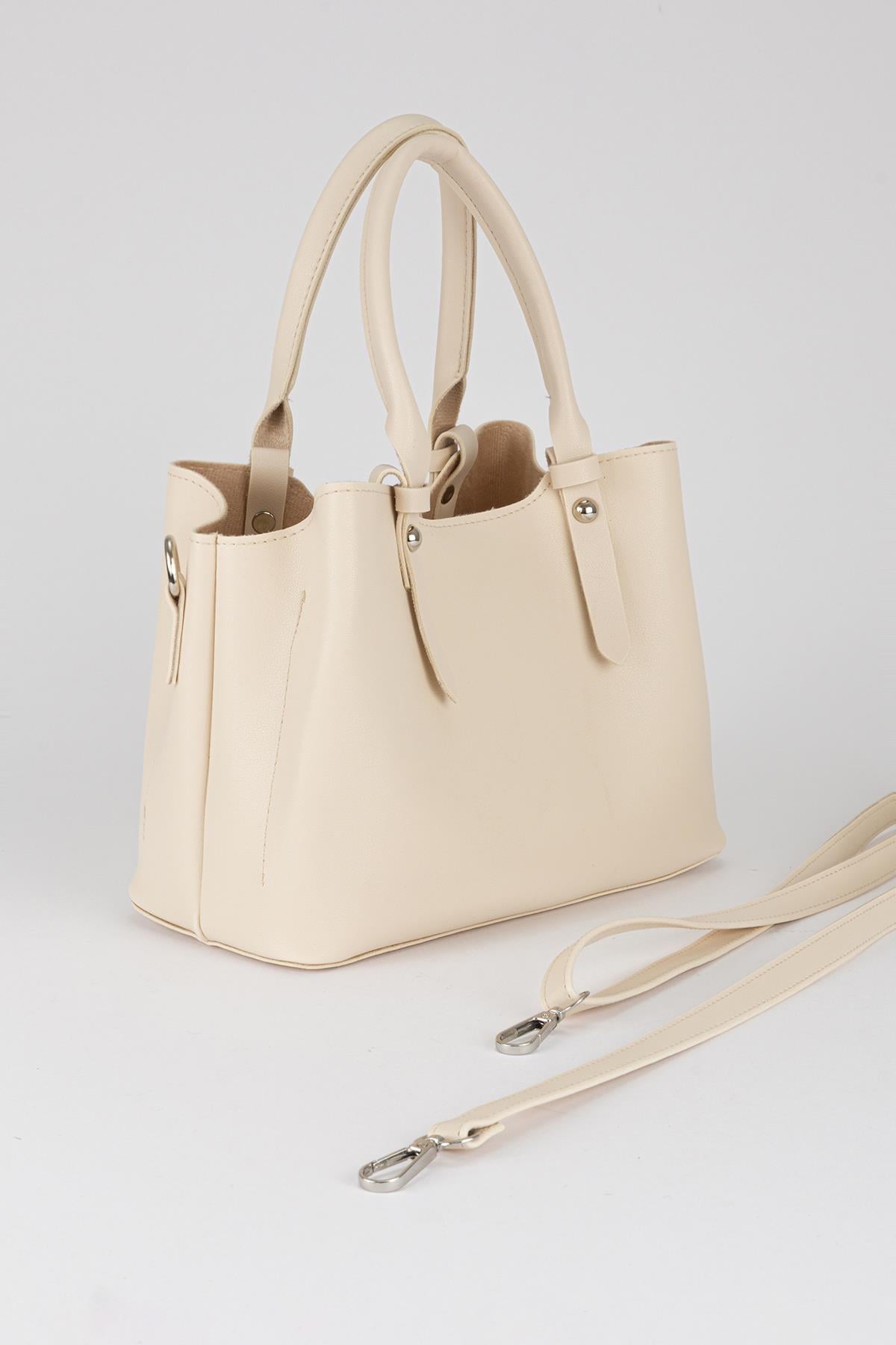 Basic Üç Gözlü Çapraz Çanta Bej