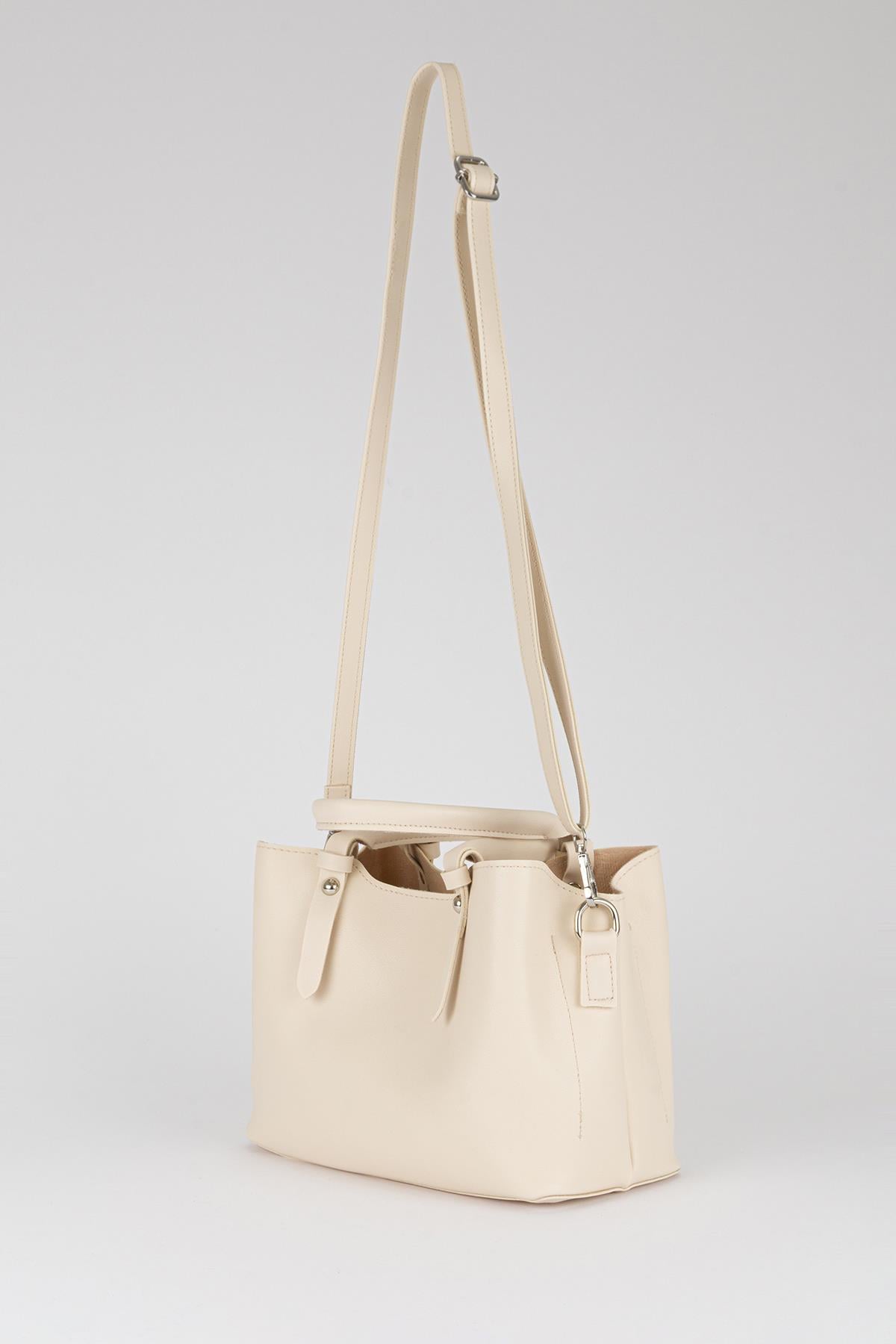 Basic Üç Gözlü Çapraz Çanta Bej