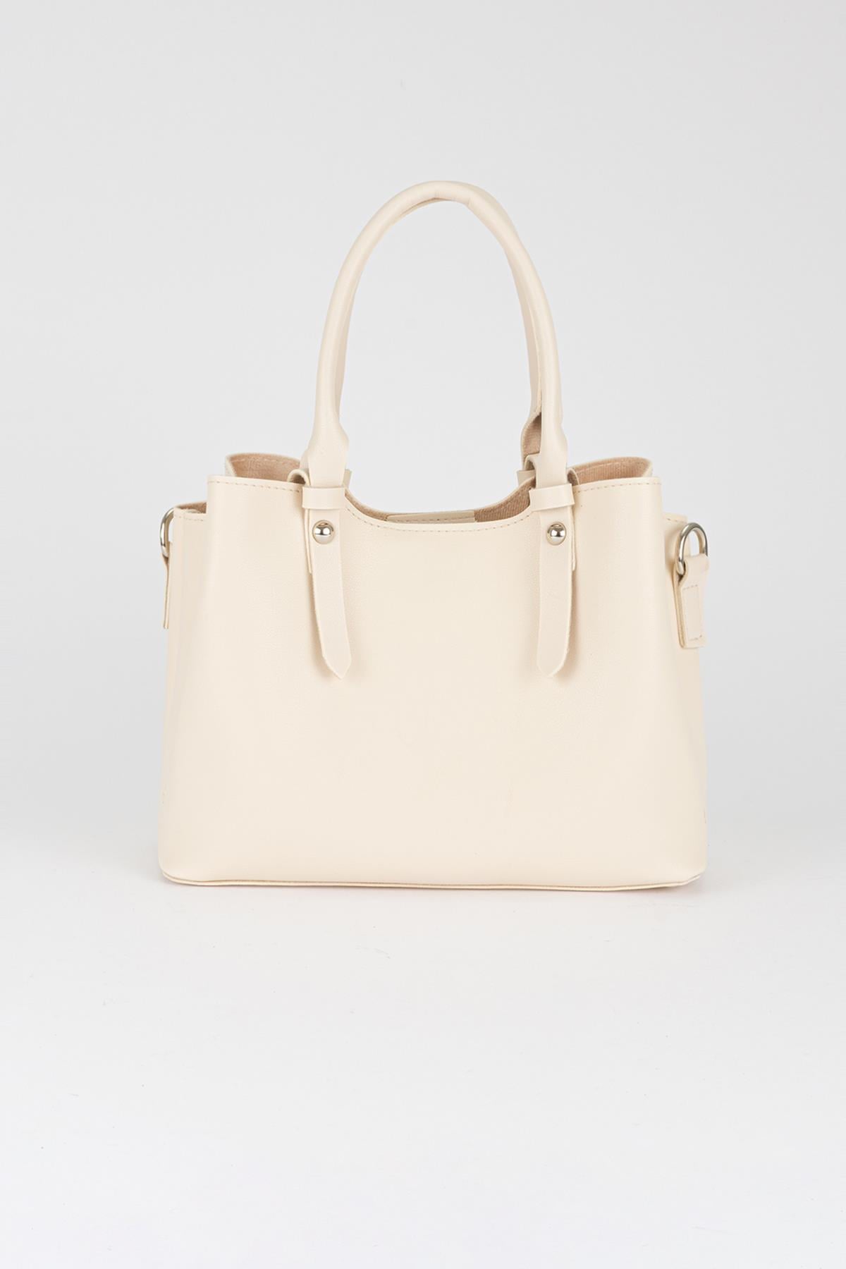 Basic Üç Gözlü Çapraz Çanta Bej