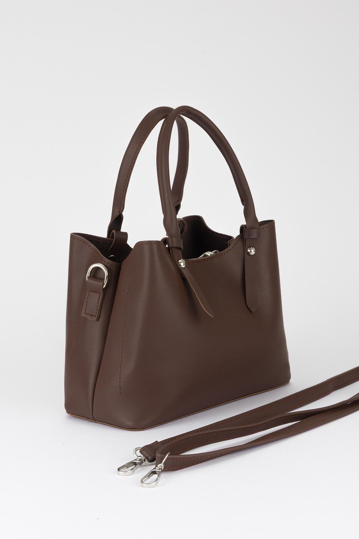 Basic Üç Gözlü Çapraz Çanta Kahve