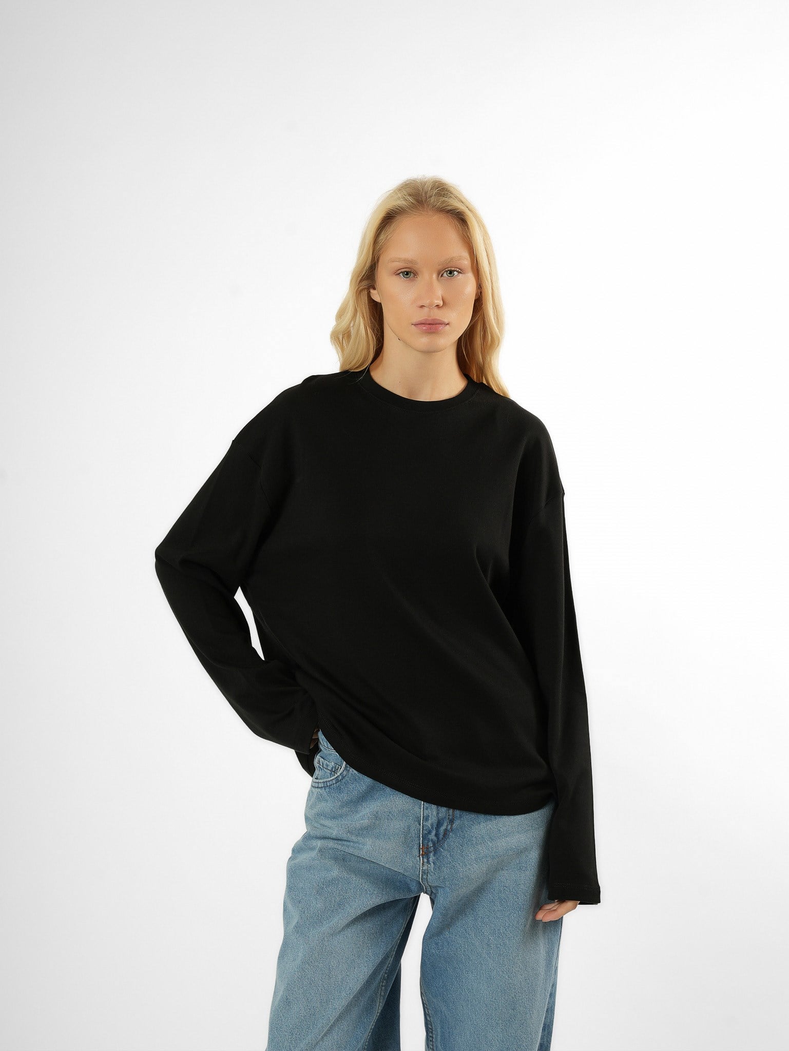 Basic Uzun Kol T-shirt Siyah