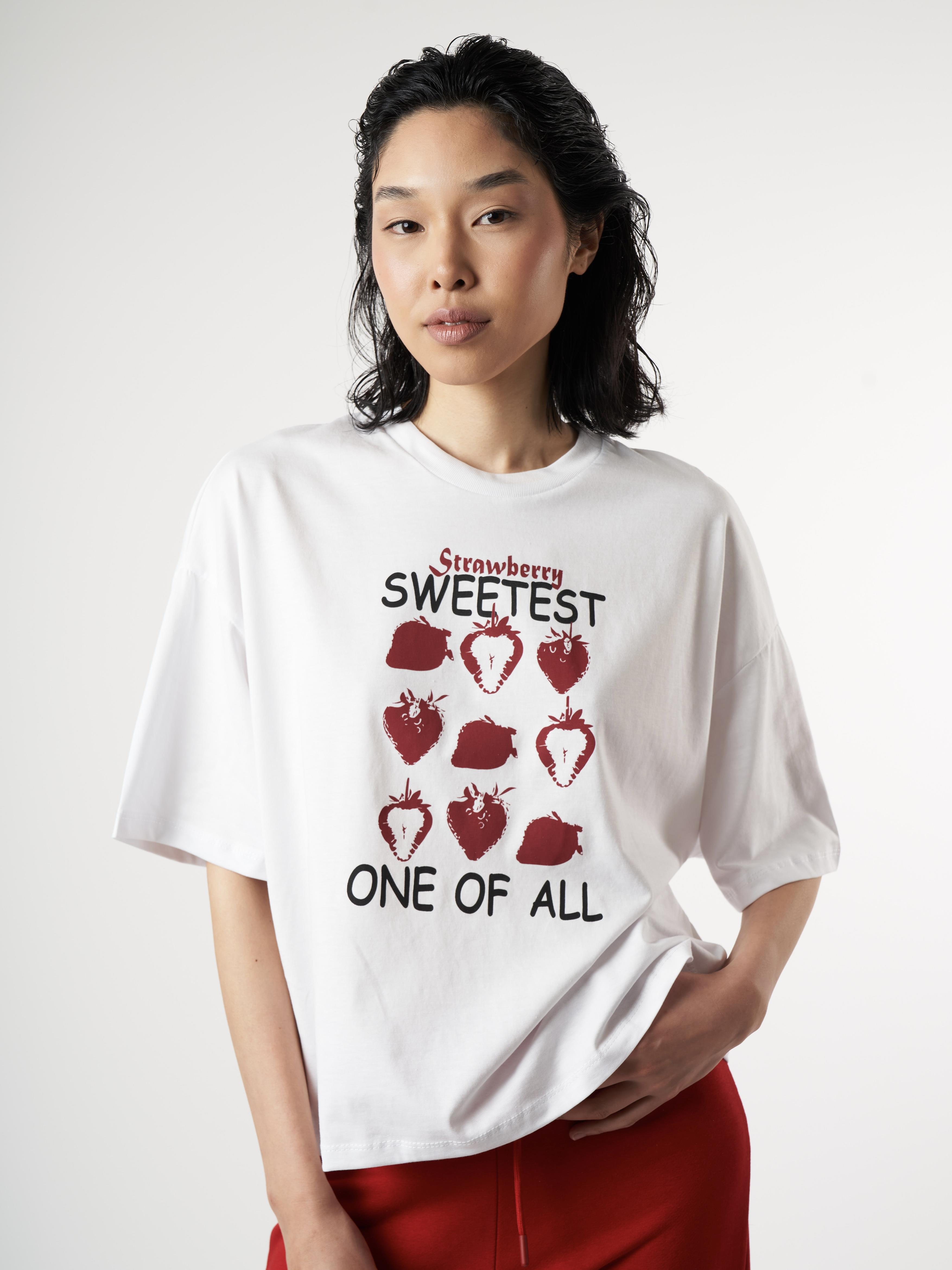 Baskılı Kısa Kol T-shirt Beyaz