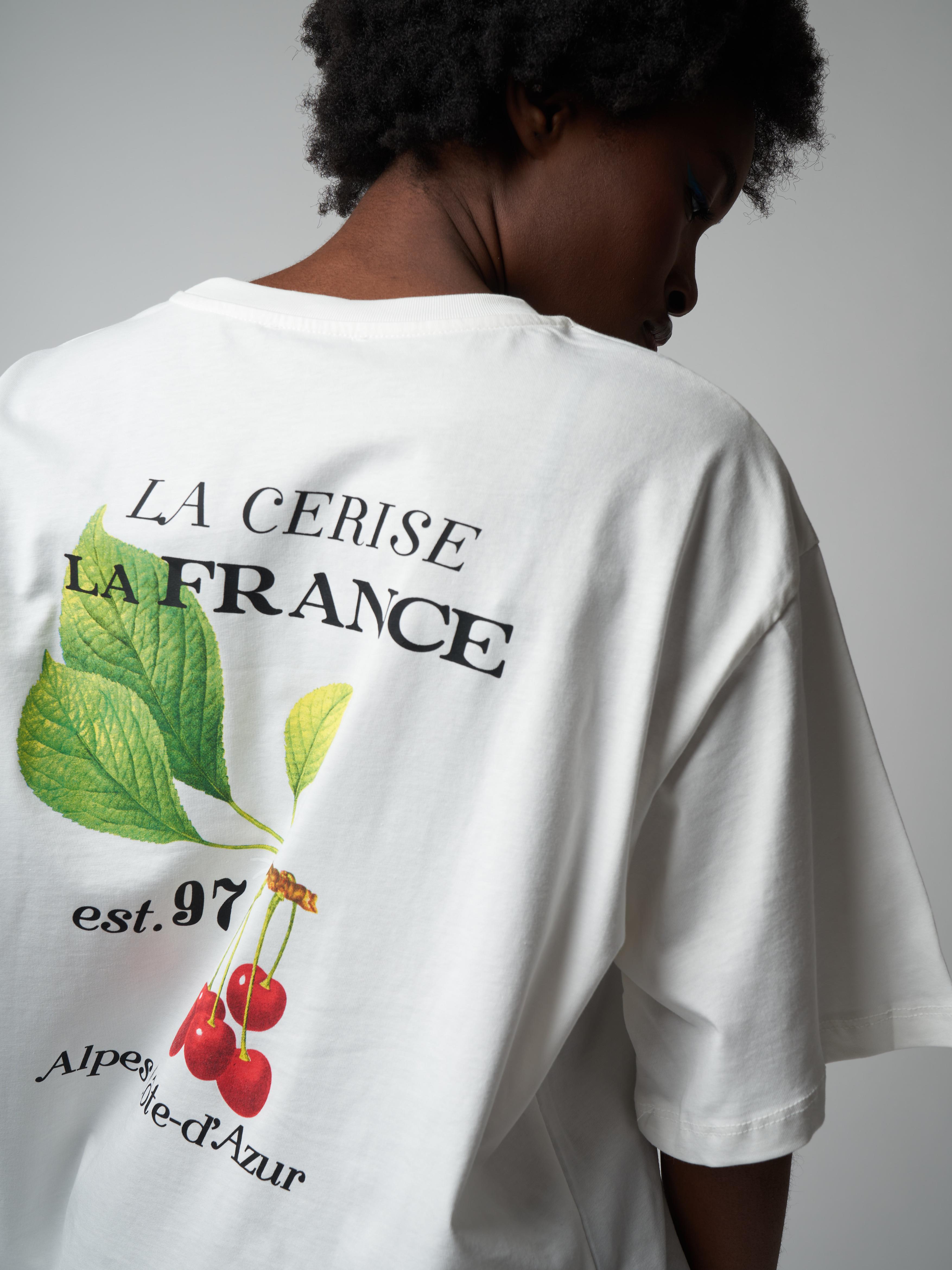 Baskılı Kısa Kol Oversize T-shirt Ekru