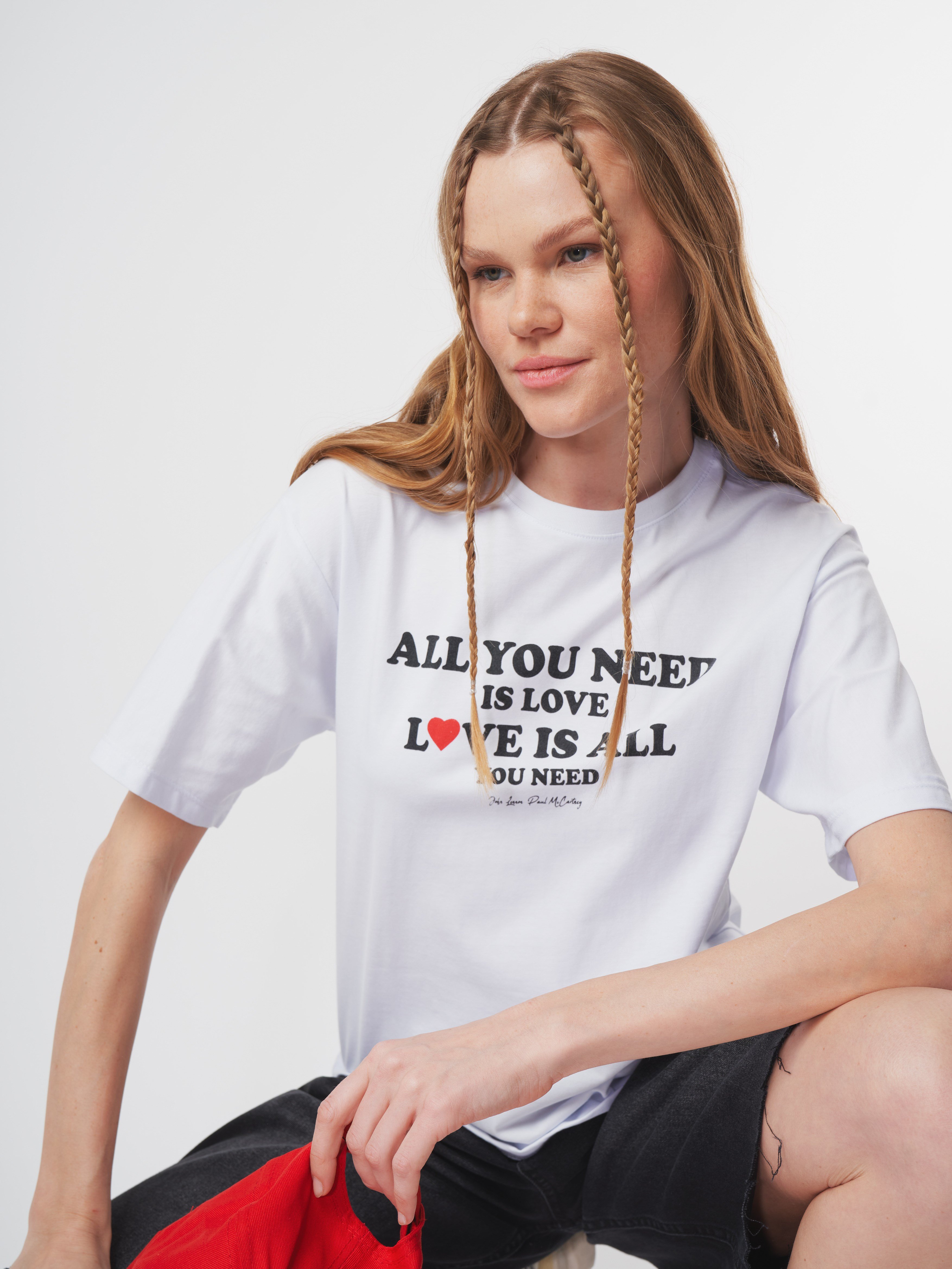 Baskılı Kısa Kol T-shirt Beyaz