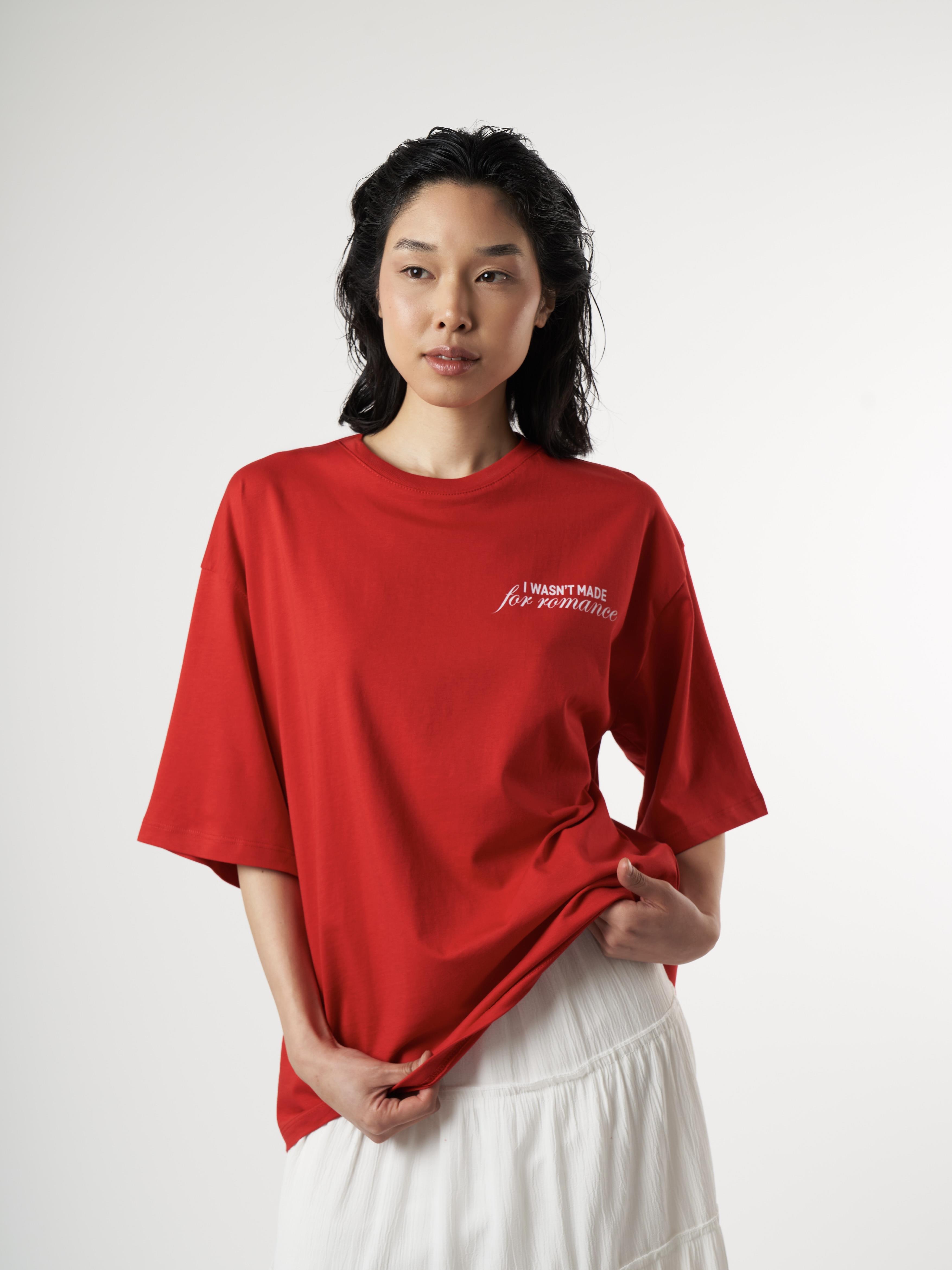 Baskılı Kısa Kol T-shirt Kırmızı