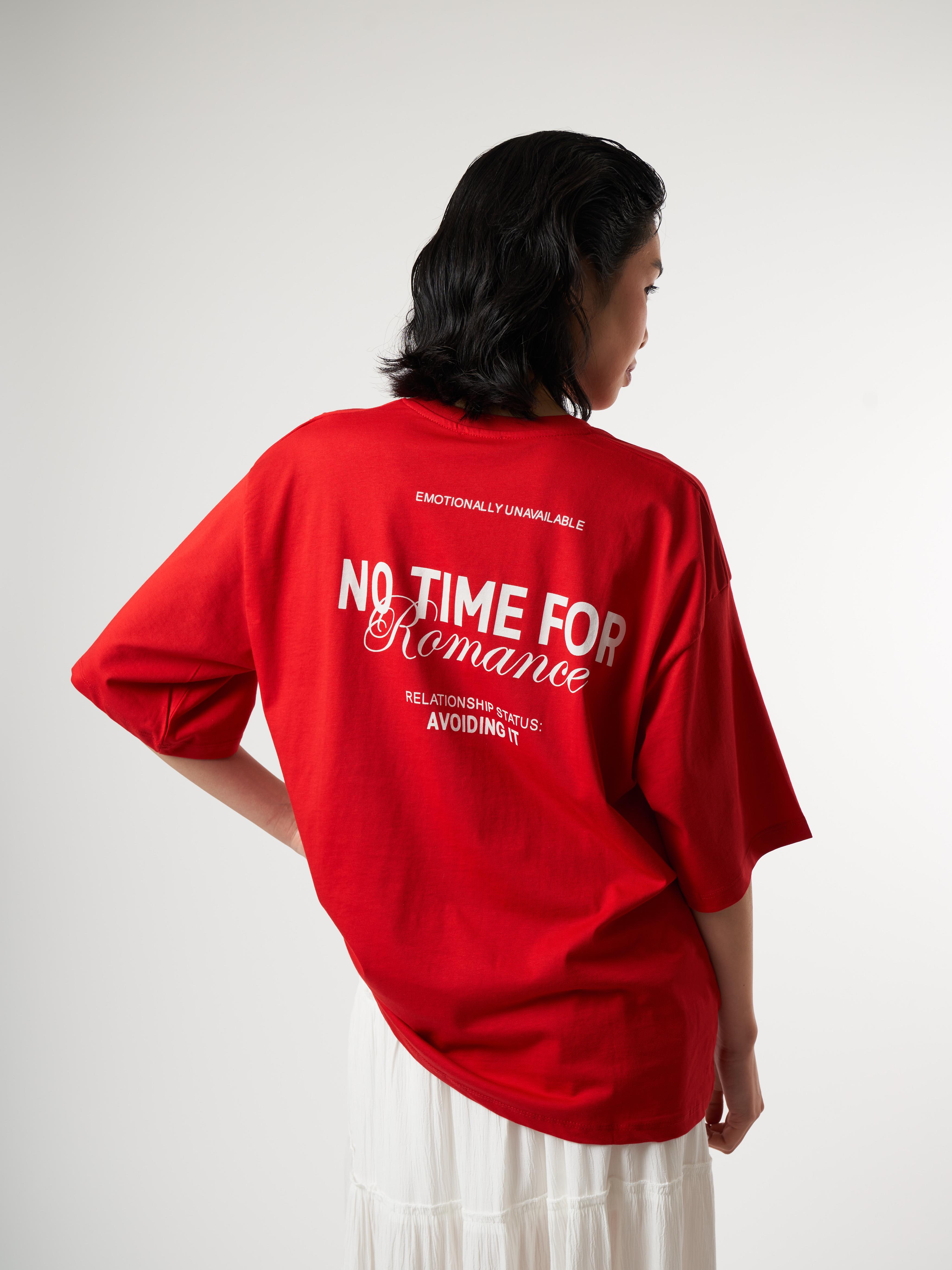 Baskılı Kısa Kol T-shirt Kırmızı