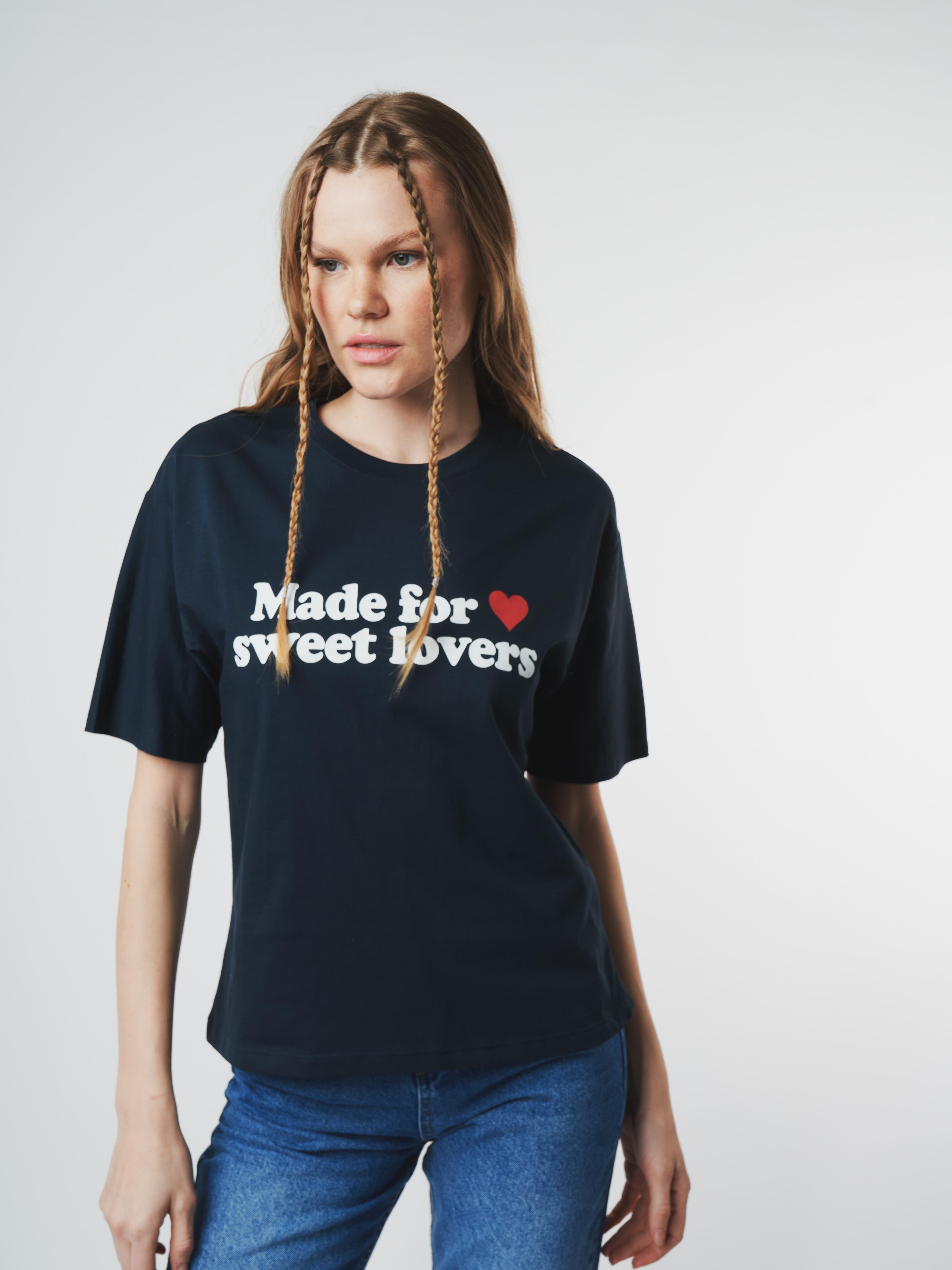 Baskılı Kısa Kol T-shirt Lacivert