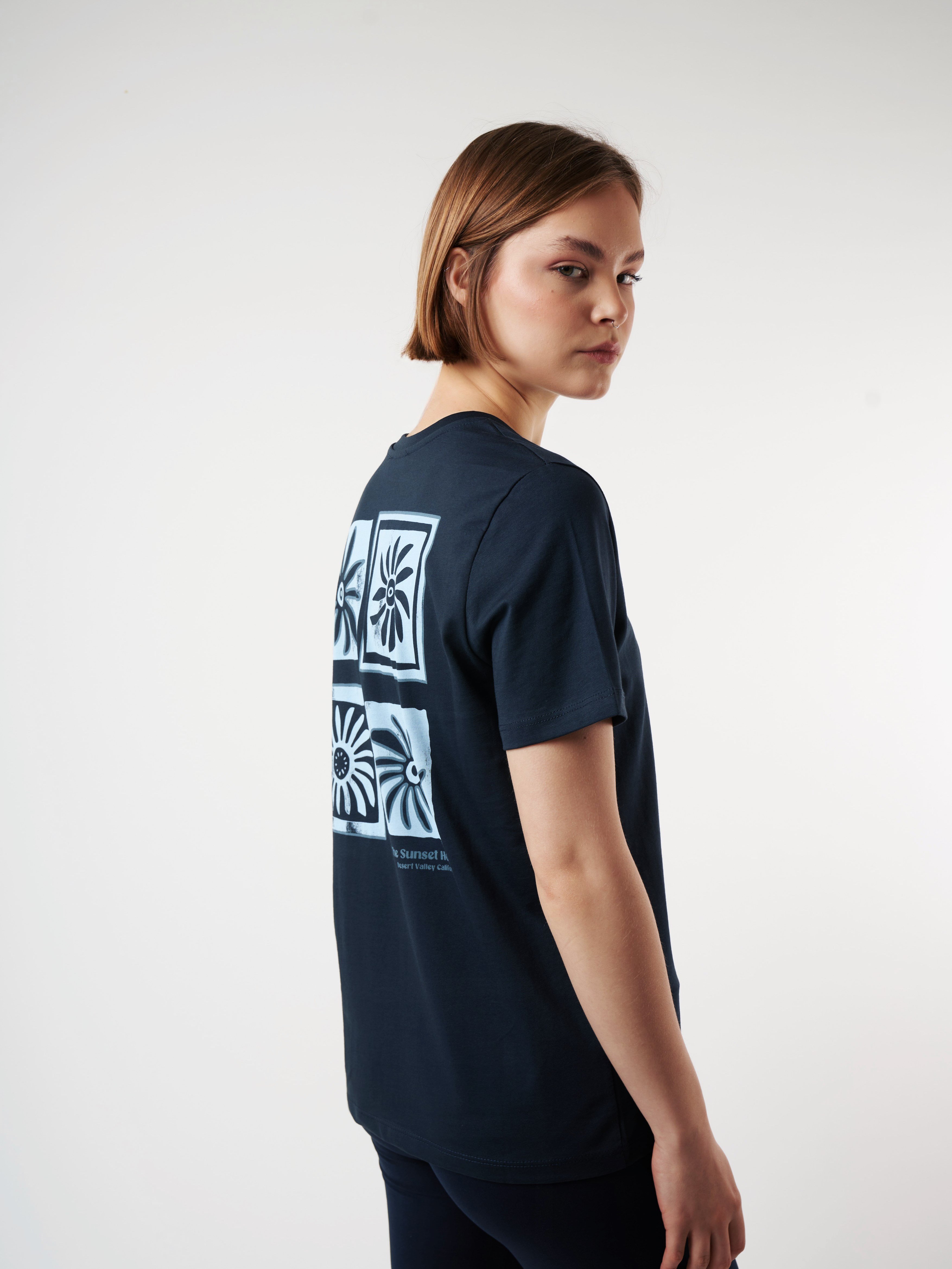 Baskılı Kısa Kol T-shirt Lacivert