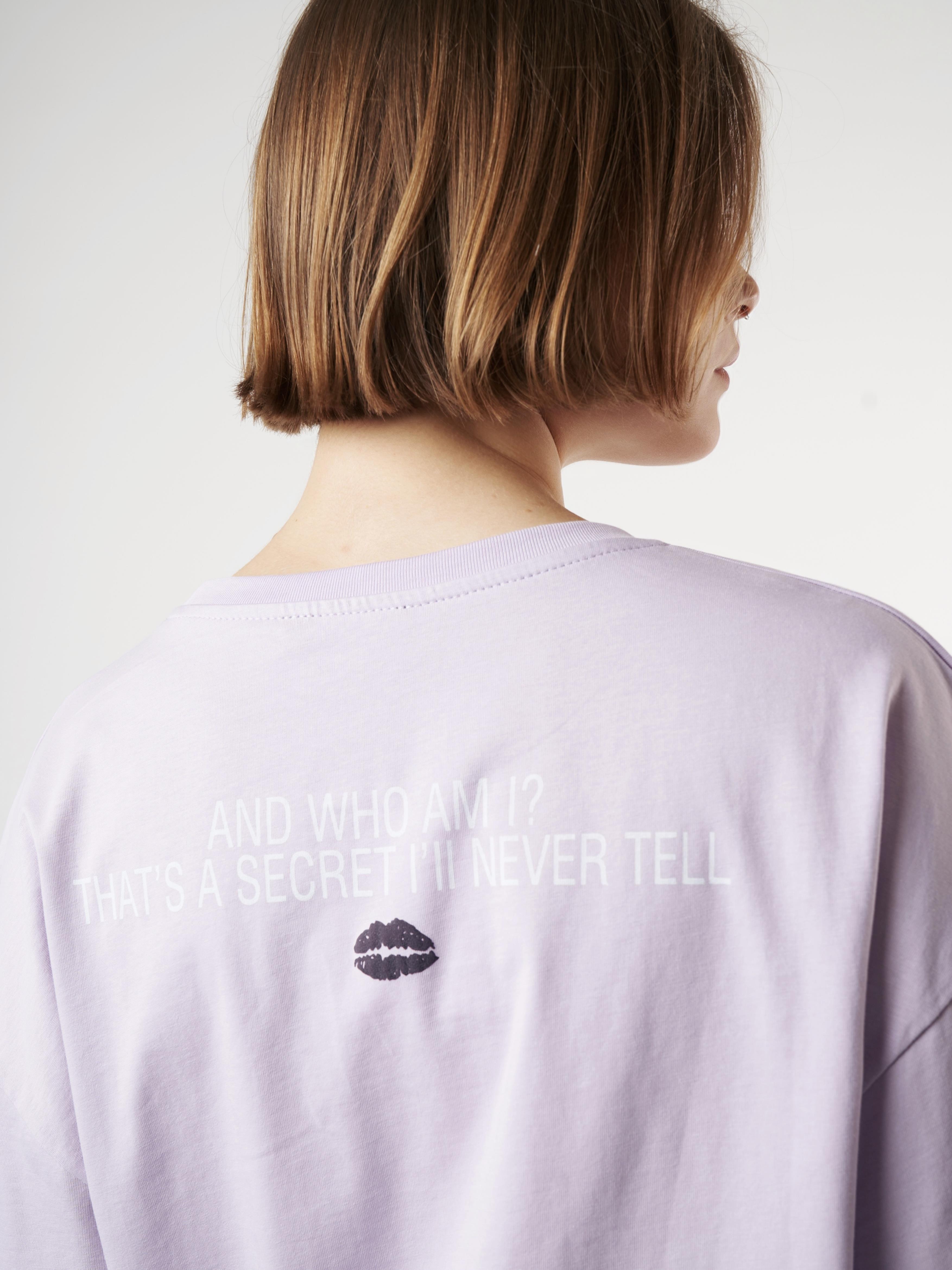 Baskılı Kısa Kol T-shirt Lila