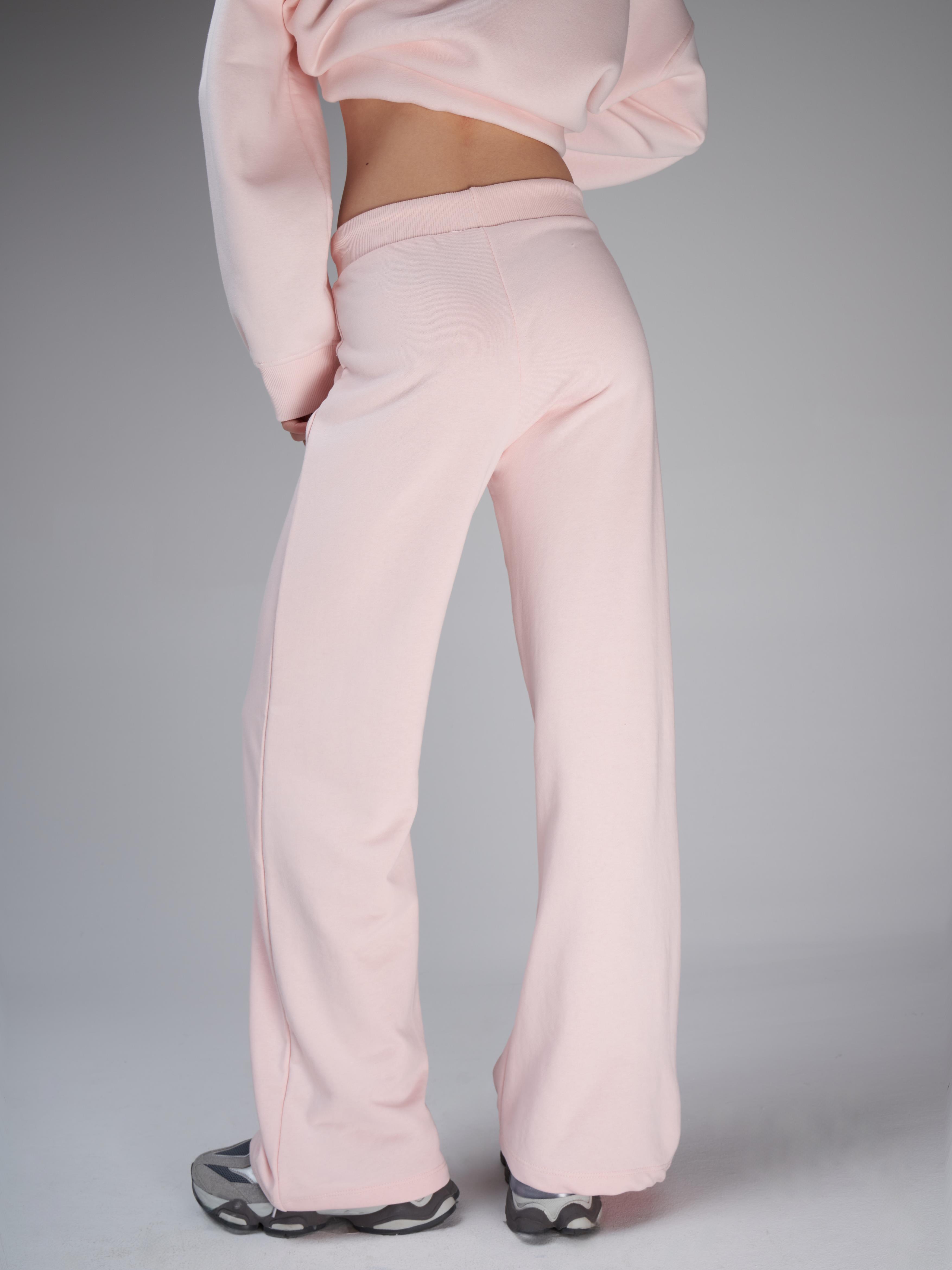 Bel Lastik Bağlama Bol Paça Pantolon Toz Pembe