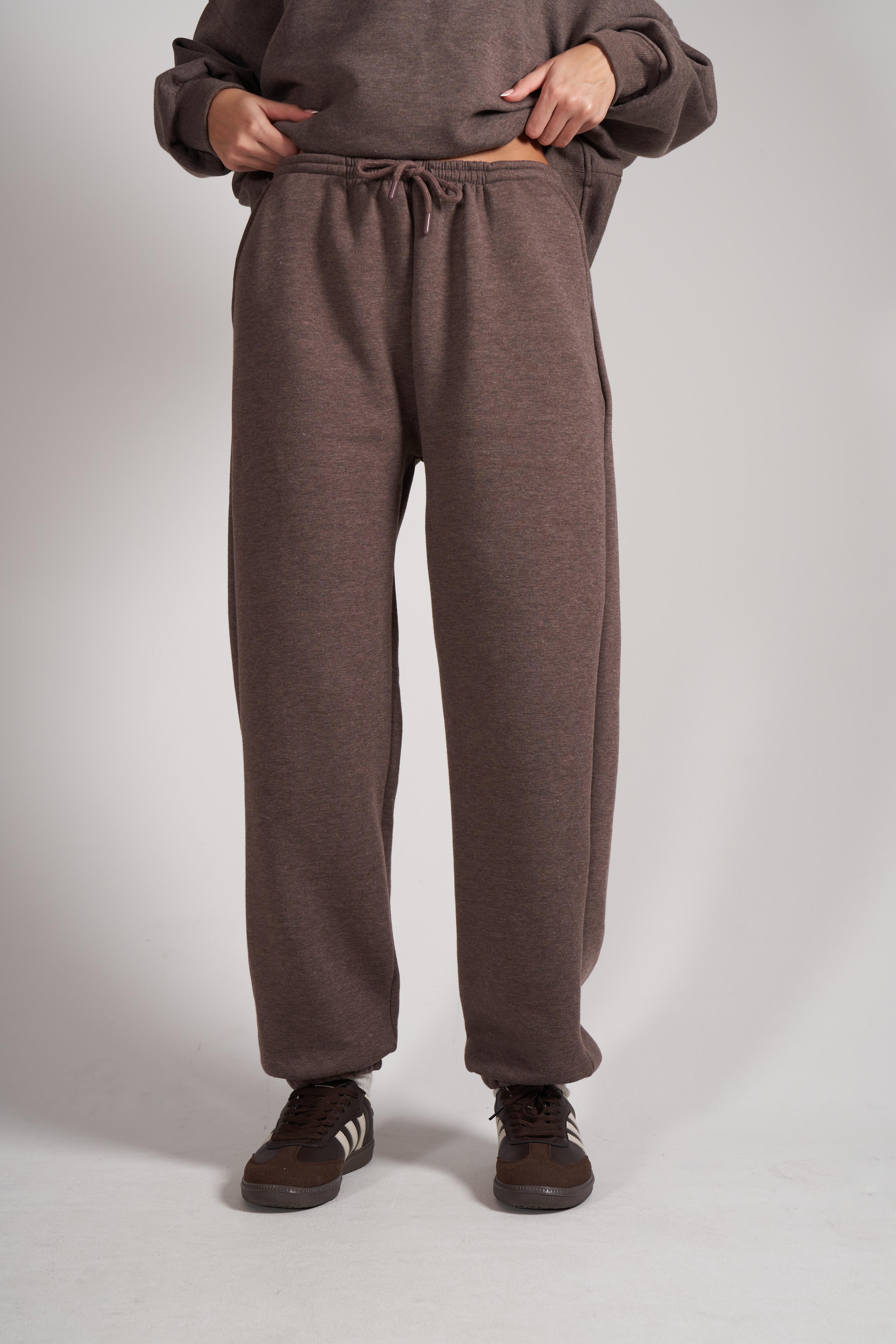 Bel Paça Lastik Basic Eşofman Altı KahveMelanj