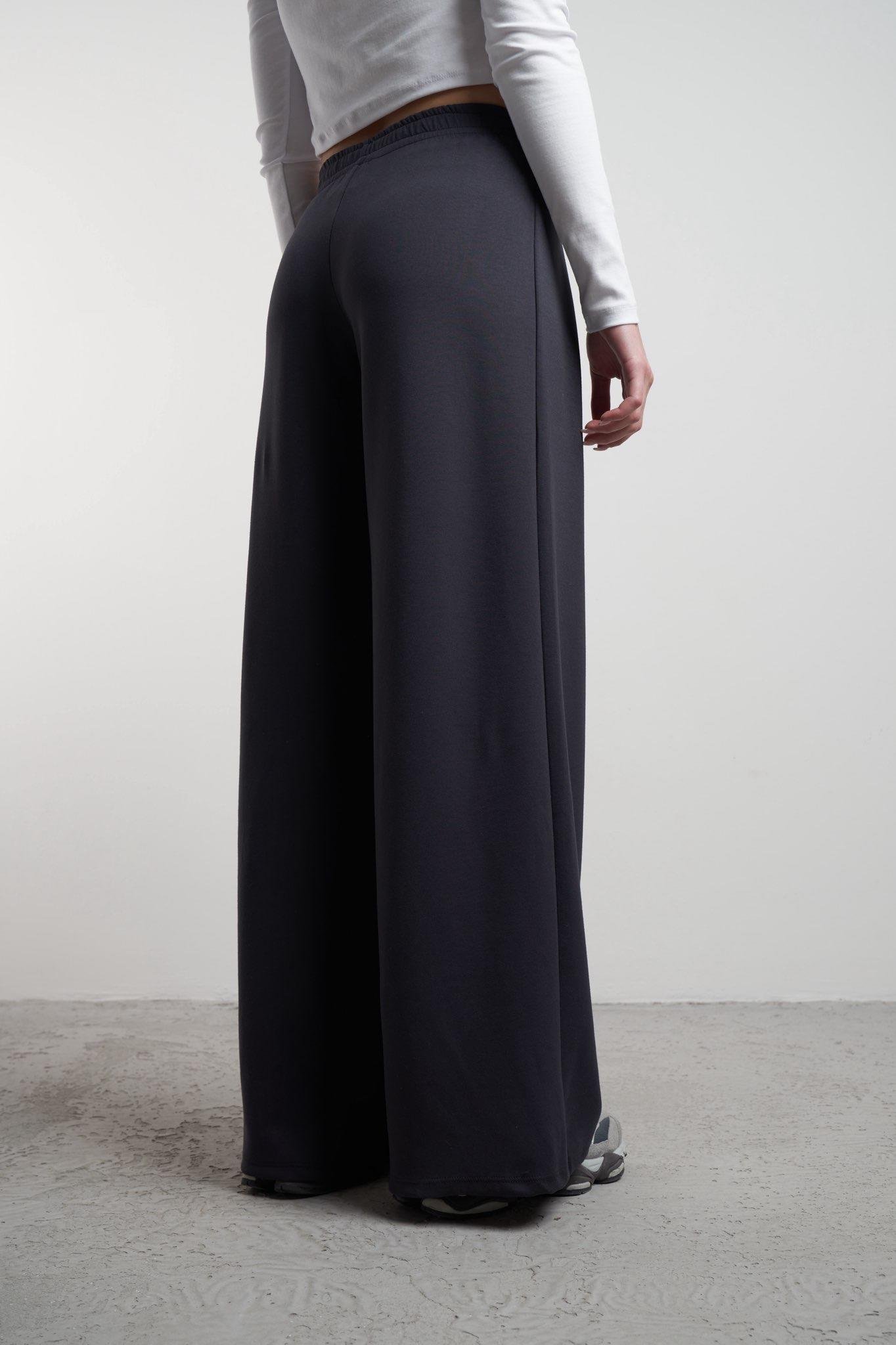 Bol Paça Modal Pantolon Füme