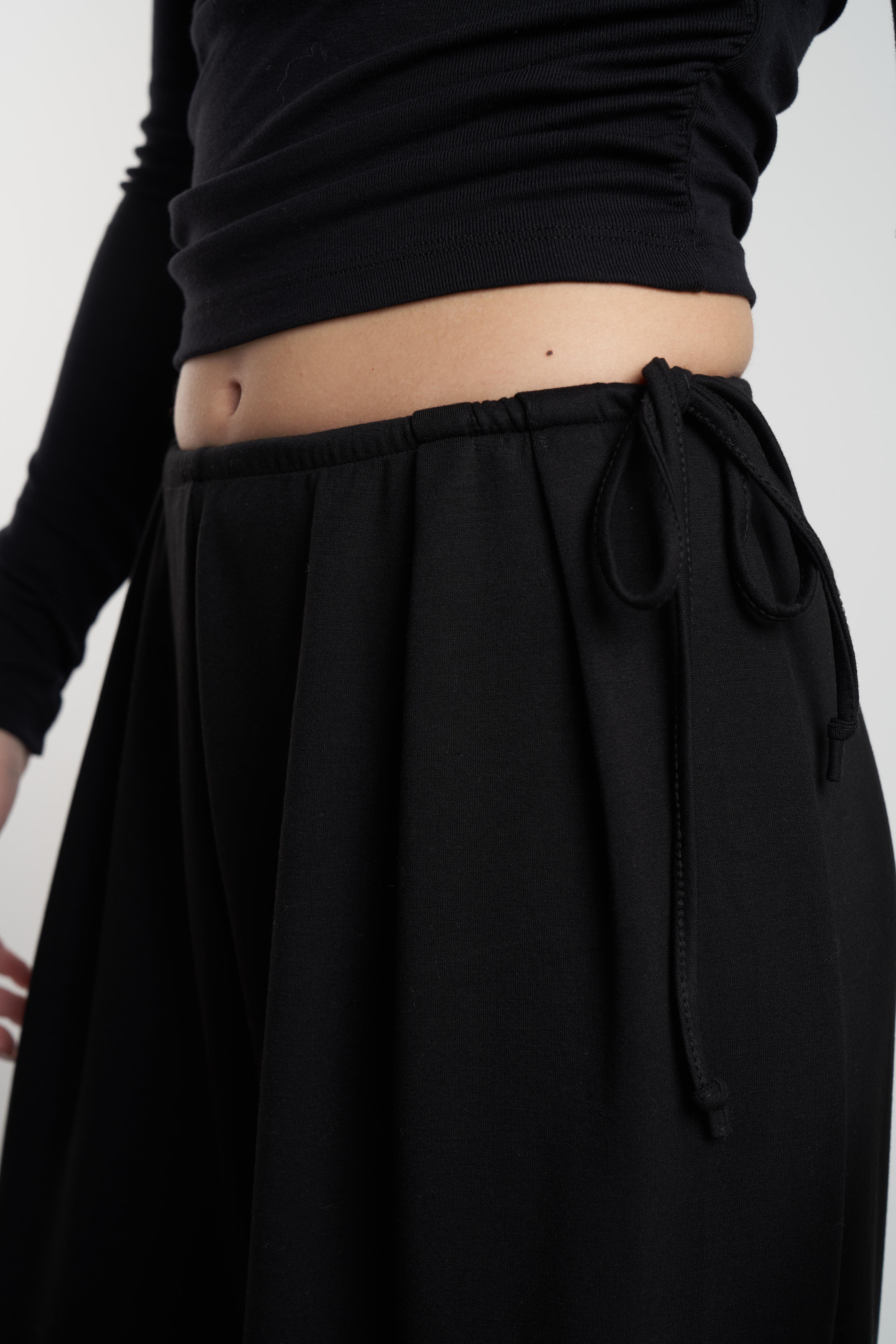 Bol Paça Modal Pantolon Siyah