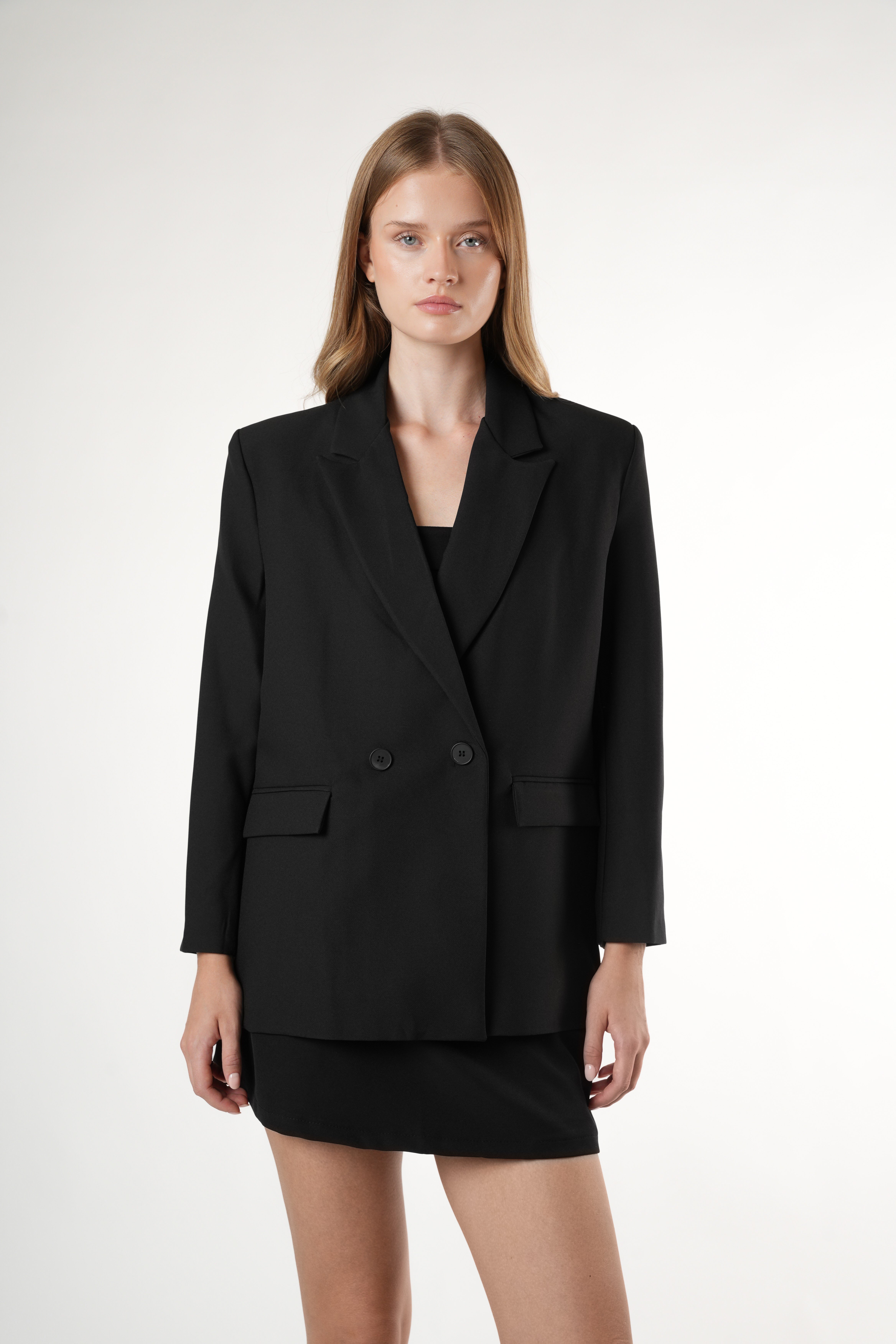 Cepli Blazer Ceket Siyah