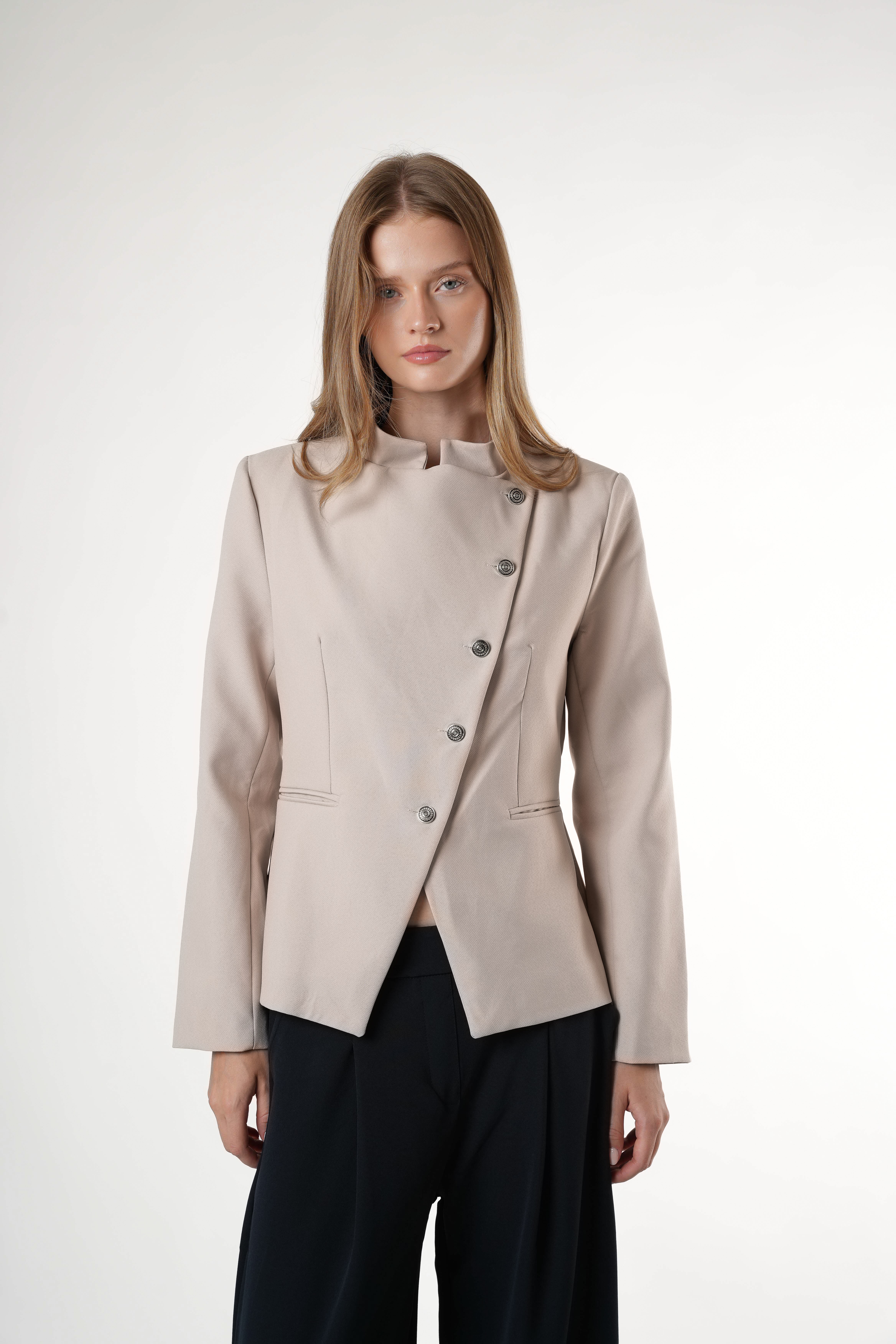 Cepli Blazer Ceket Taş