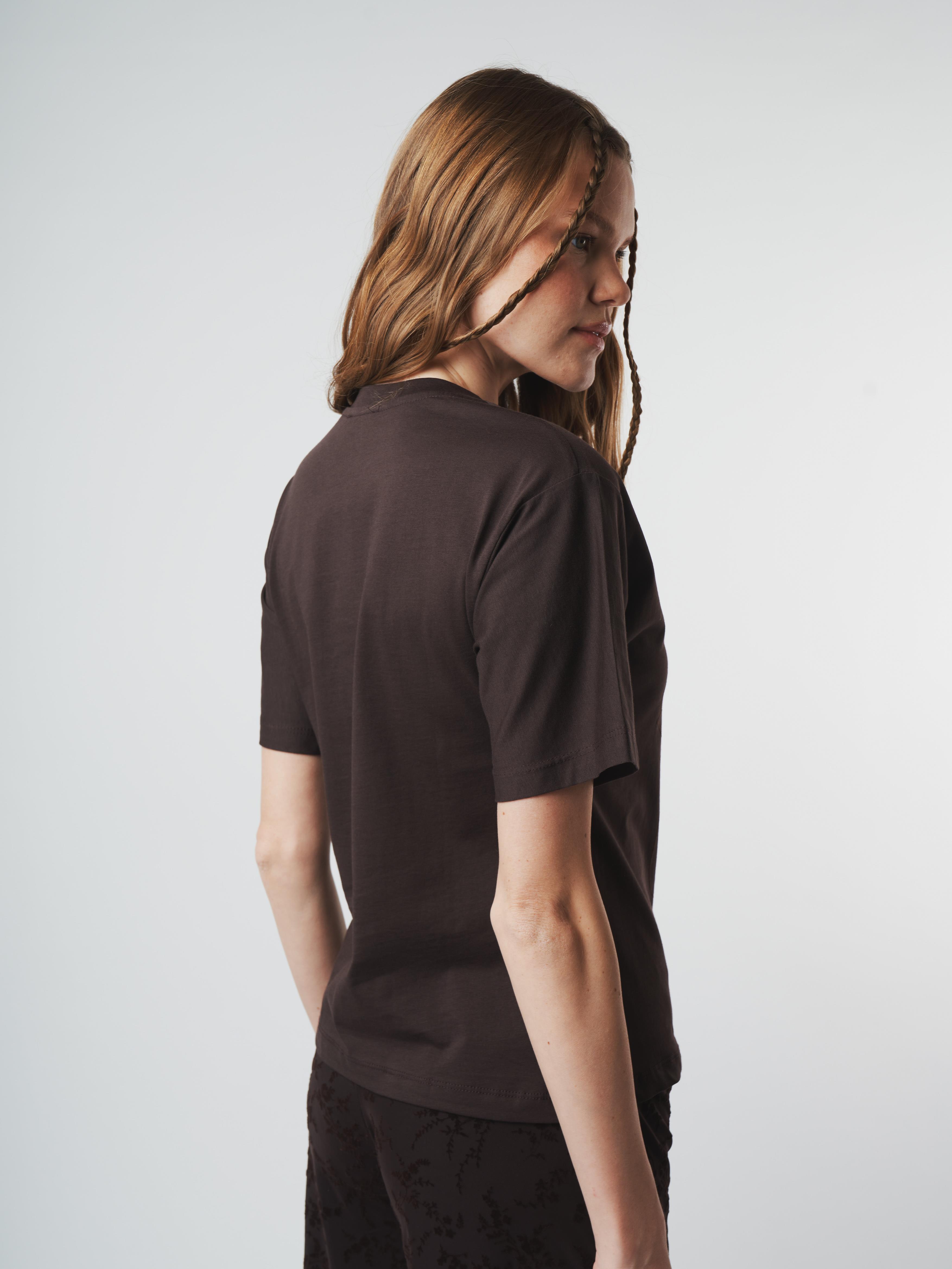 Baskılı Kısa Kol T-shirt Kahve