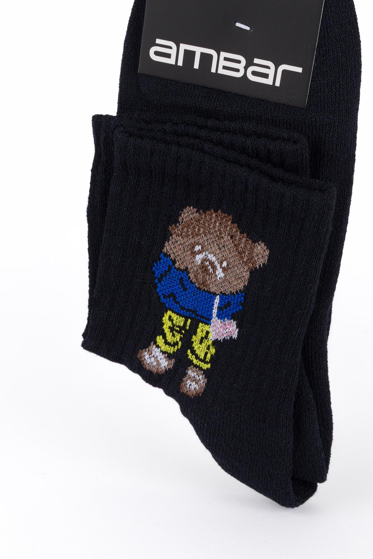 Desenli Uzun Penye Spor Çorap