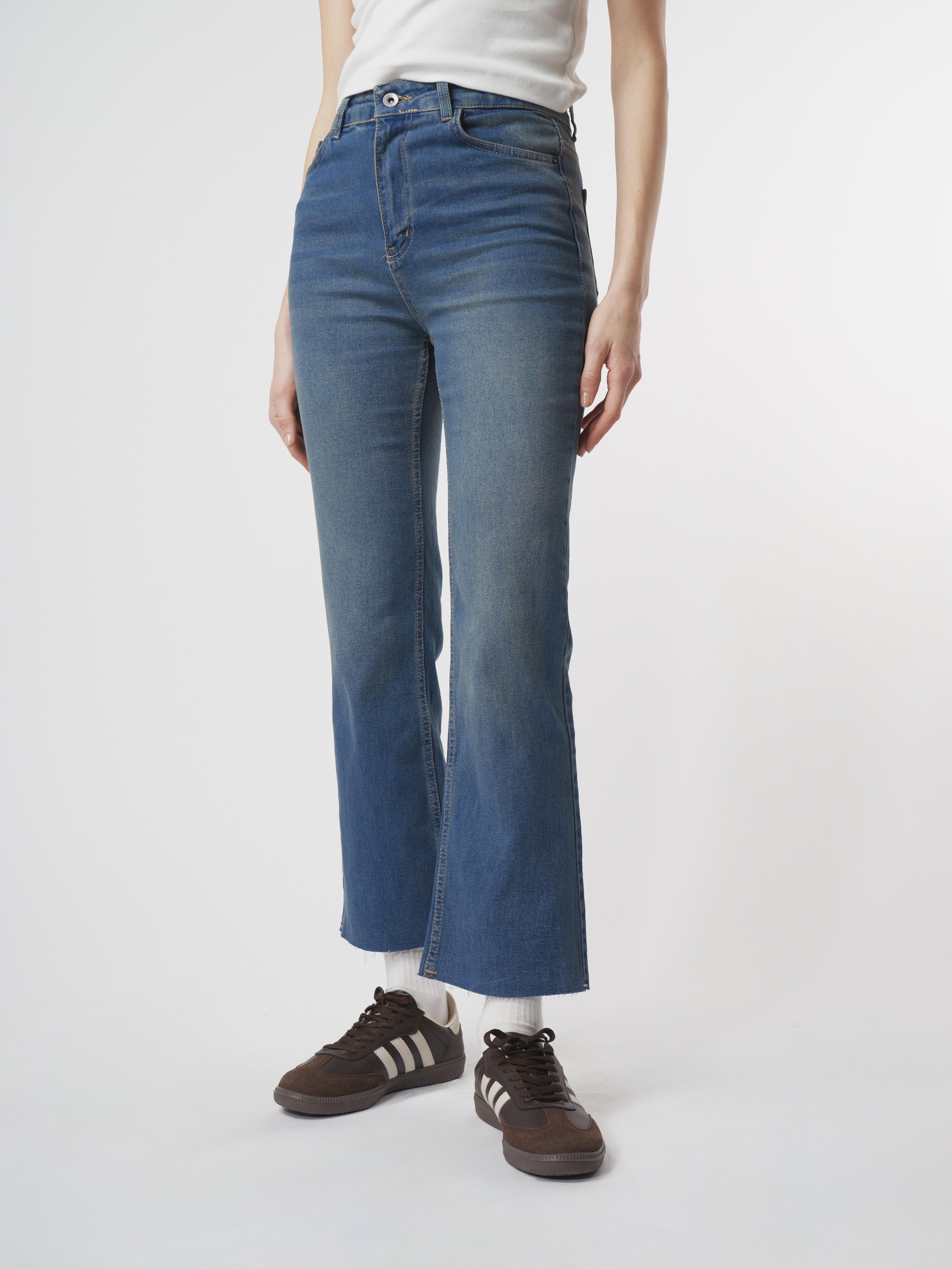 Flare Fit Jean Pantolon Kahve Tint