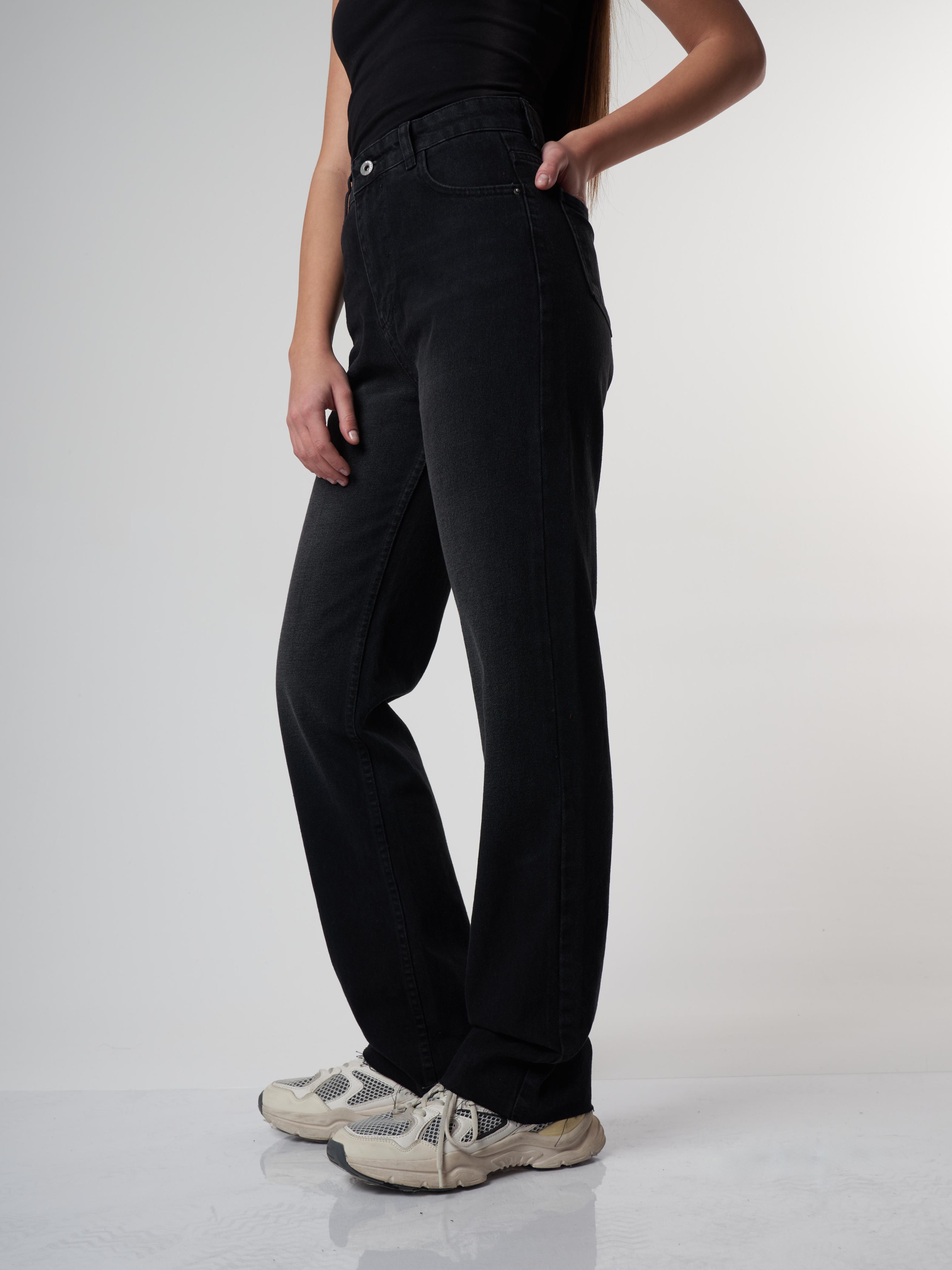 Flare Fit Jean Pantolon Siyah