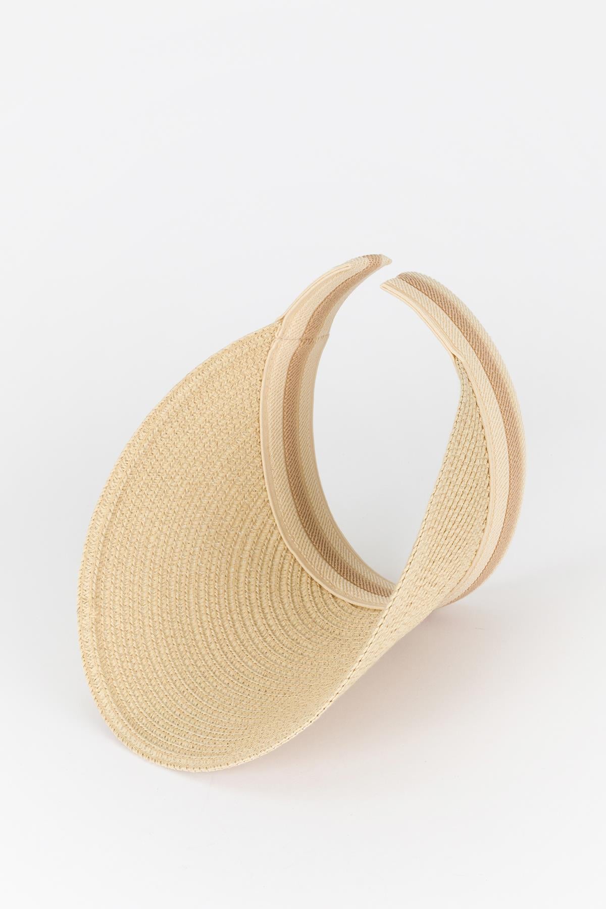 Hasır Vizör Şapka Bej