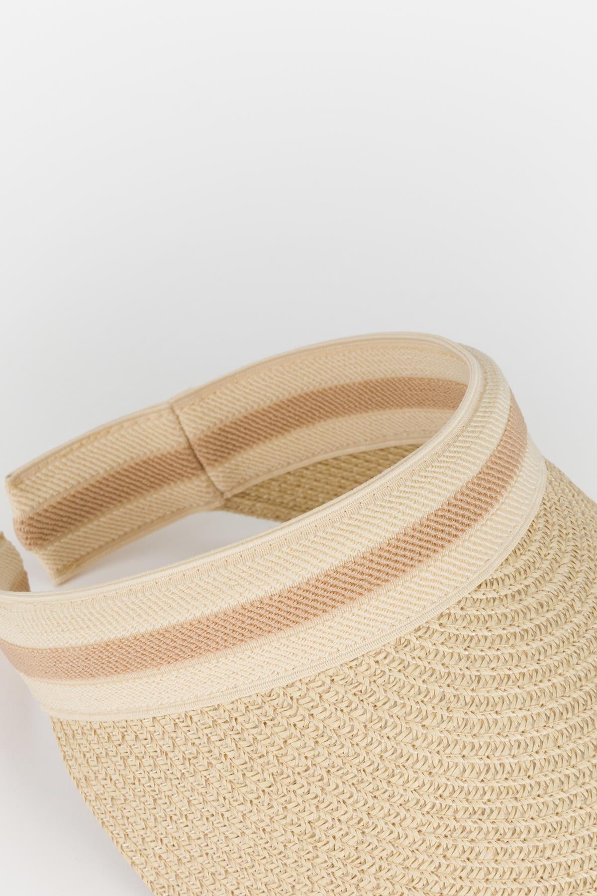 Hasır Vizör Şapka Bej