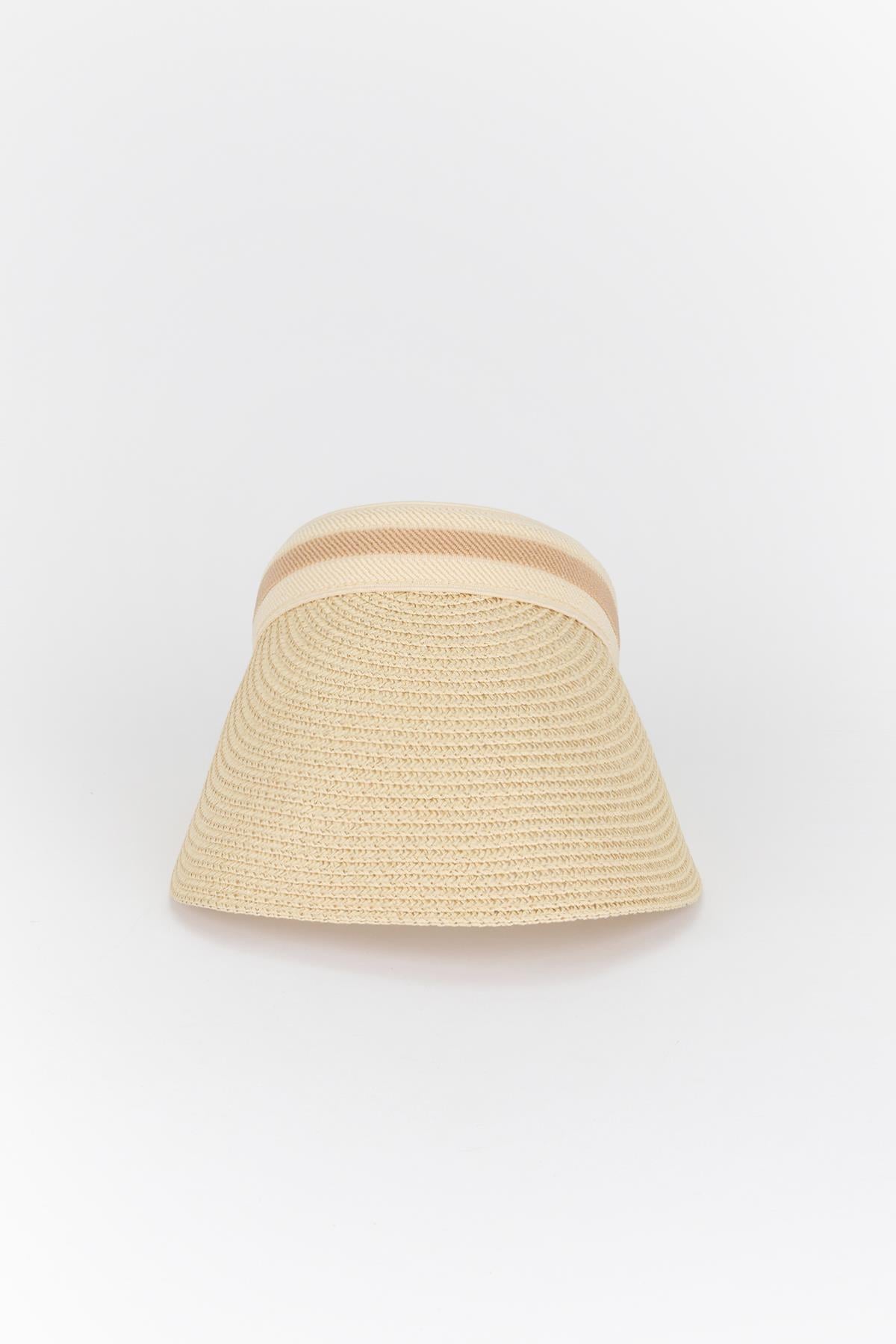 Hasır Vizör Şapka Bej