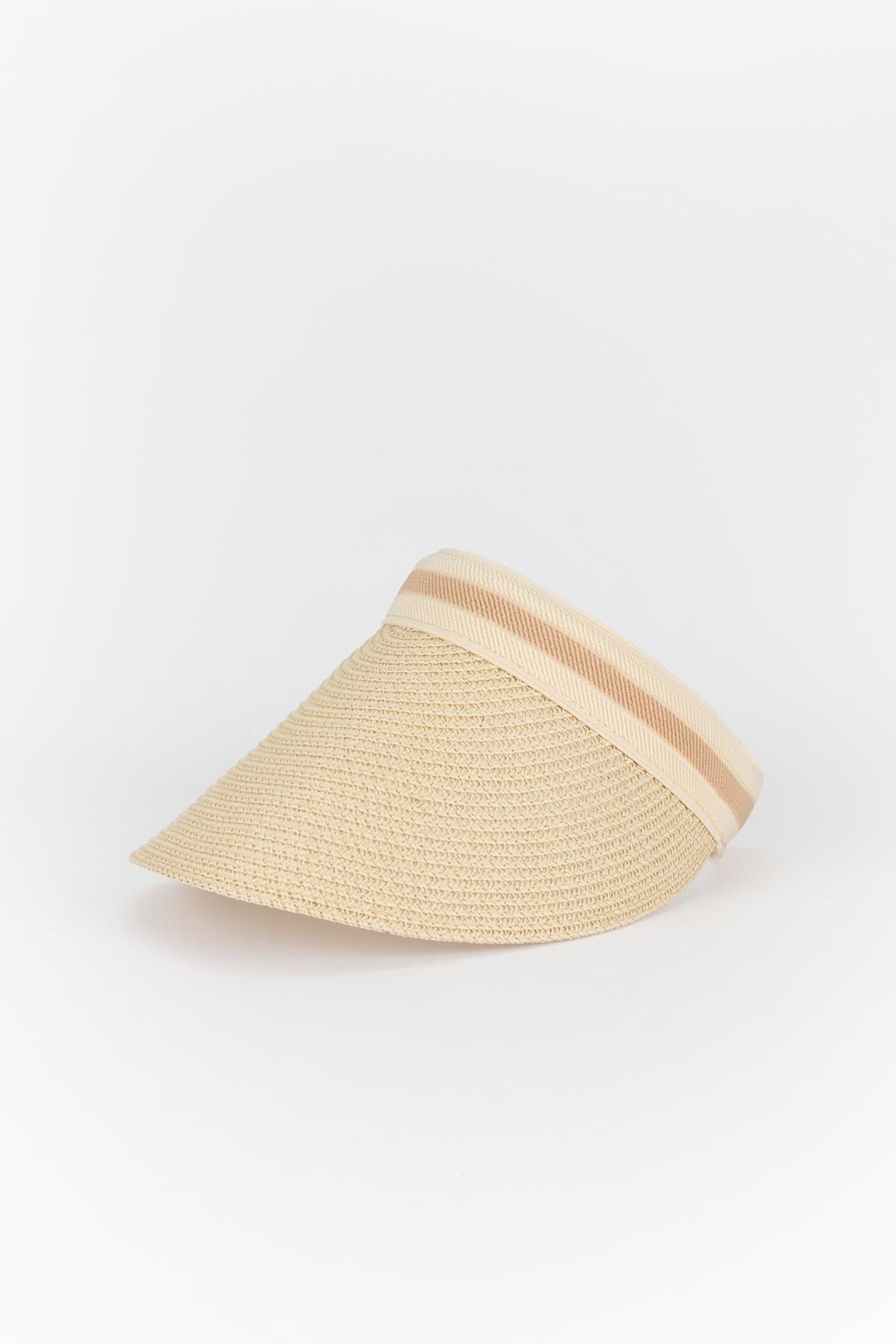 Hasır Vizör Şapka Bej