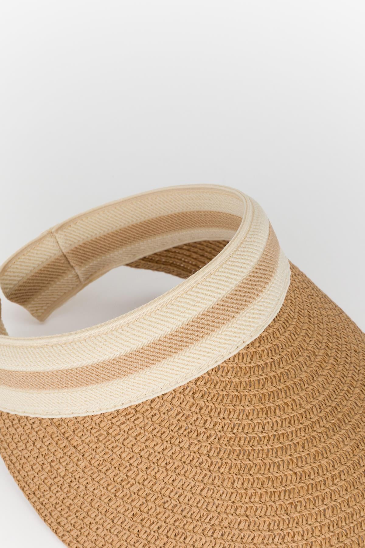 Hasır Vizör Şapka Kahve