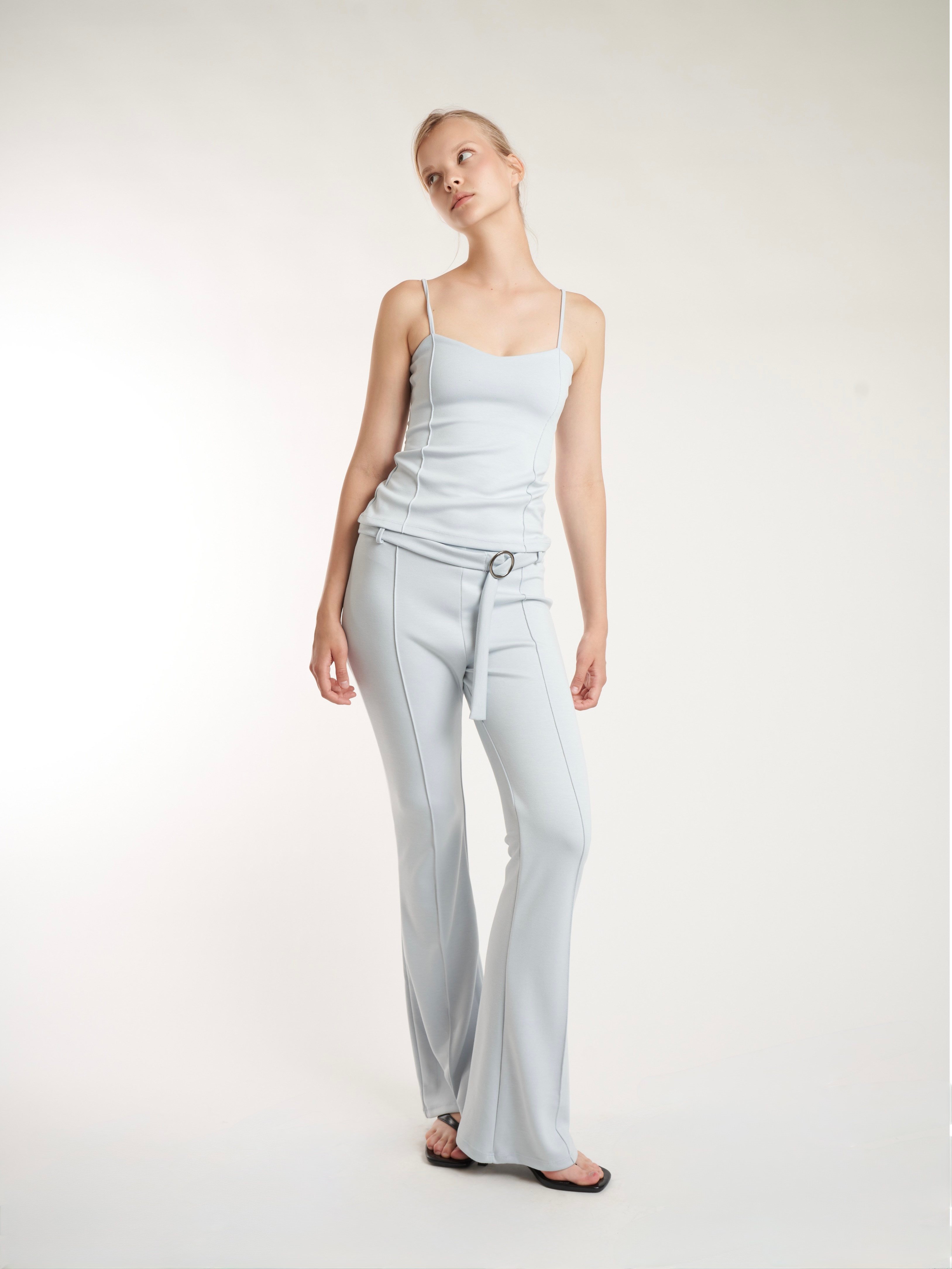 İp Askılı Çimalı Bluz Bebe Mavi