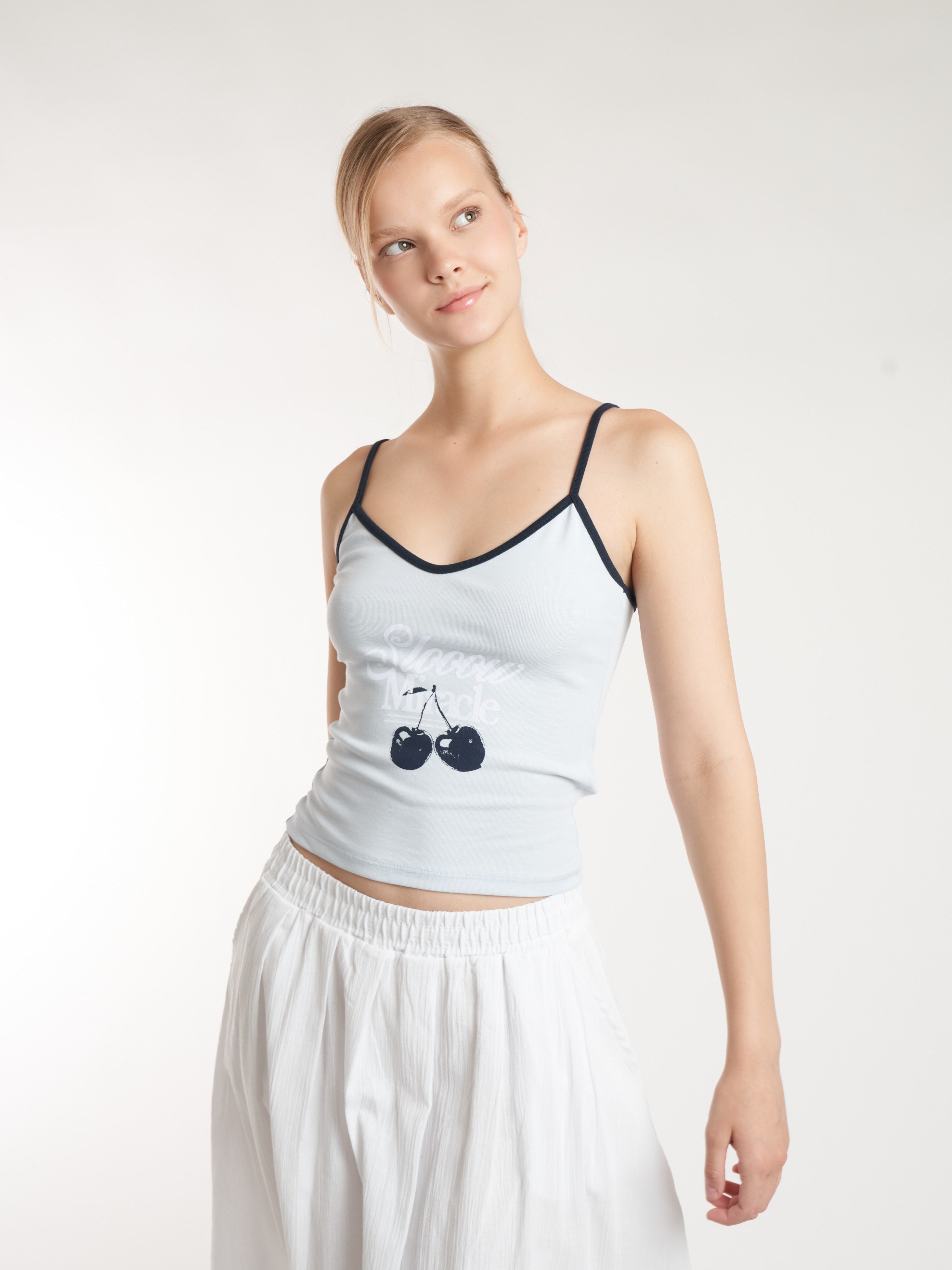 İp Askılı Ribana Bluz Bebe Mavi