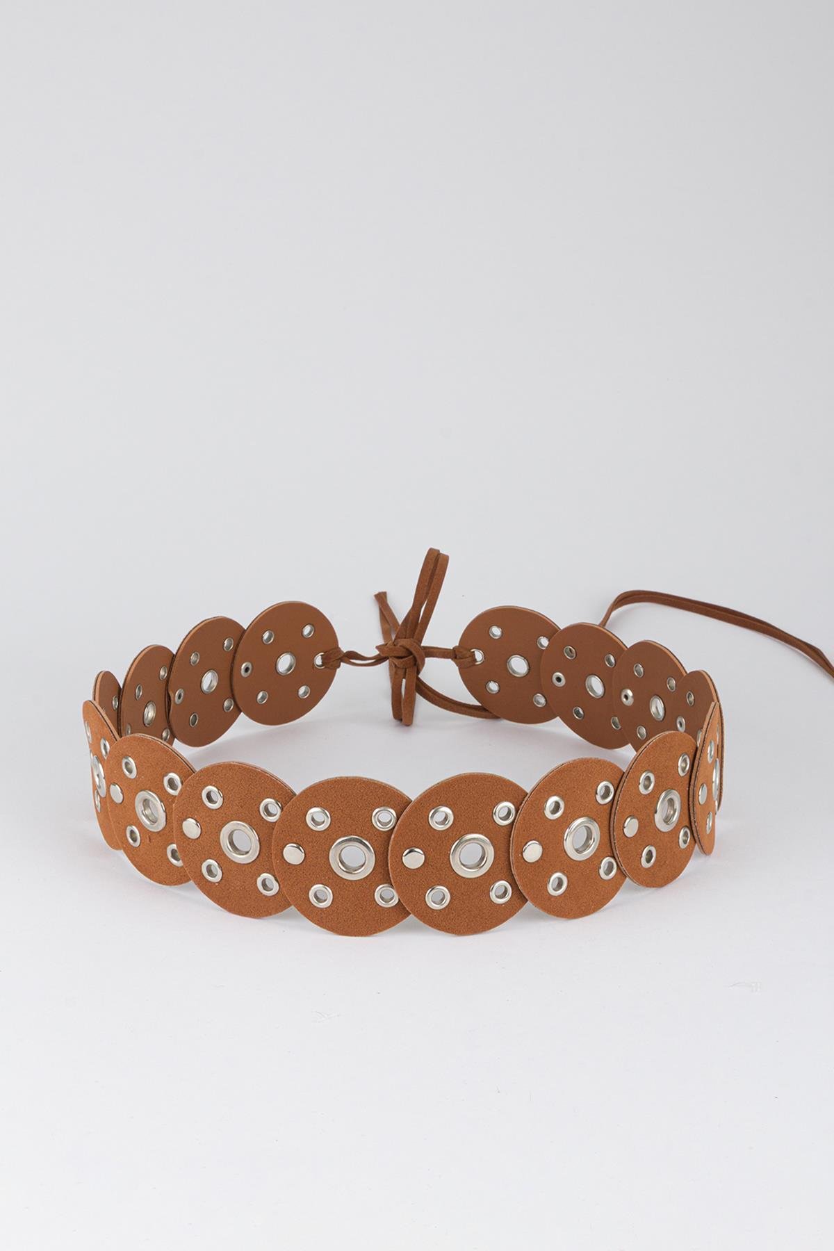 İpli Shakira Model Süet Kemer Taba