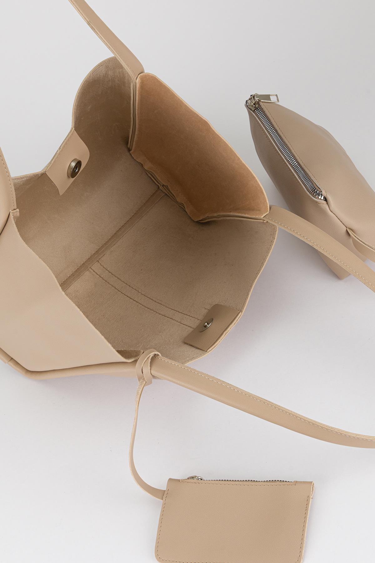 Kanse Salaş Omuz Çantası Ekru