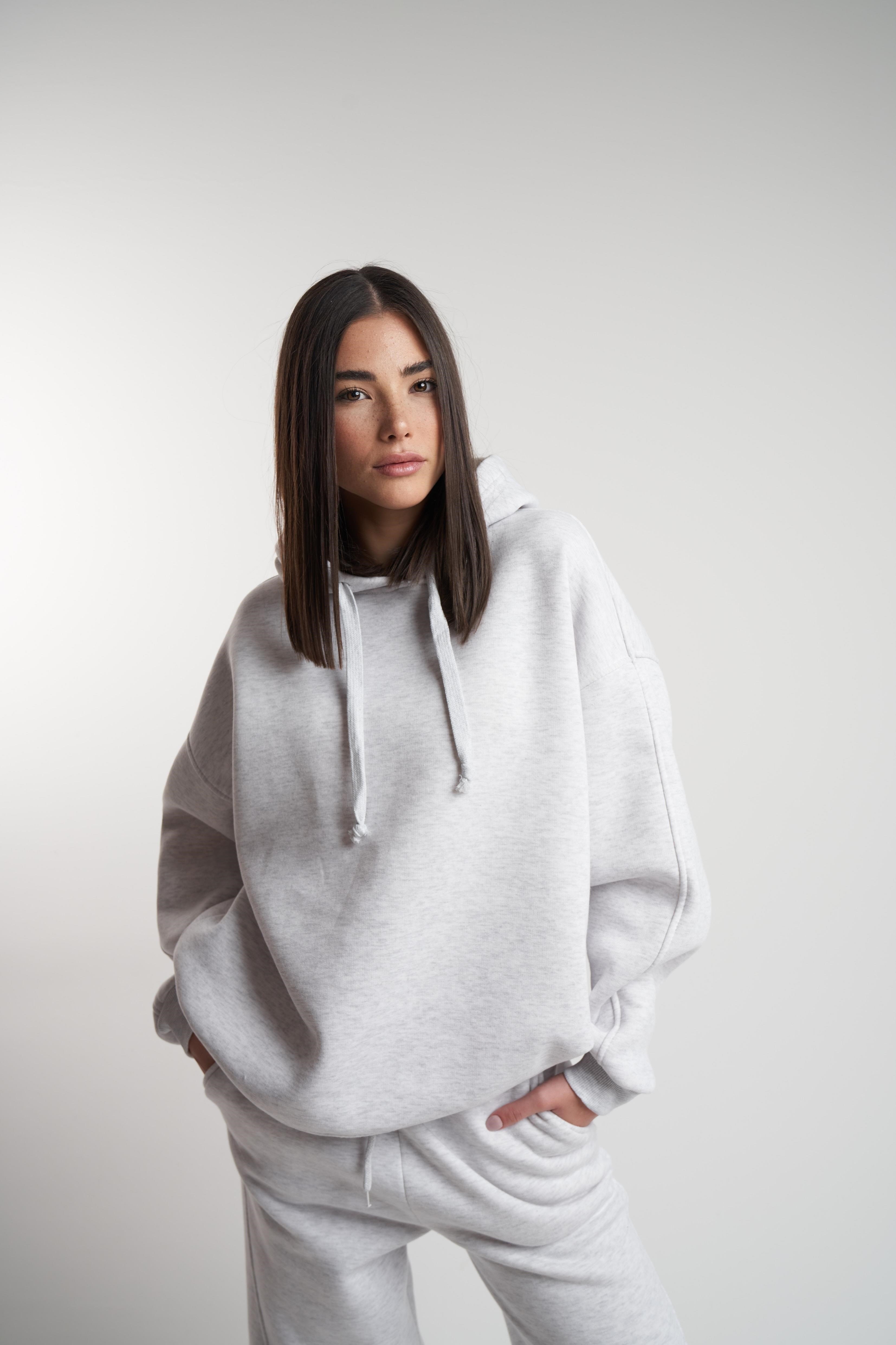 Kapüşonlu Basic Sweatshirt Karmelanj