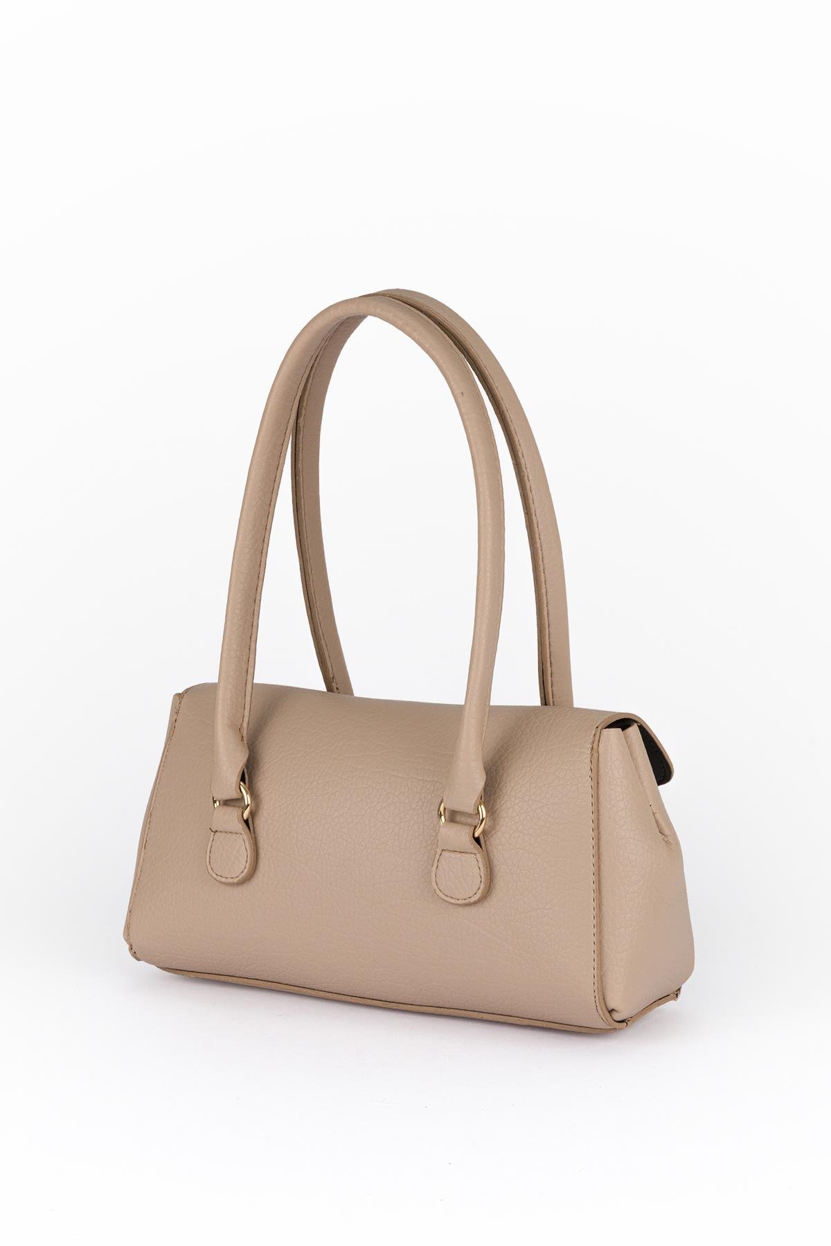 Kilitli Omuz Çantası Ekru