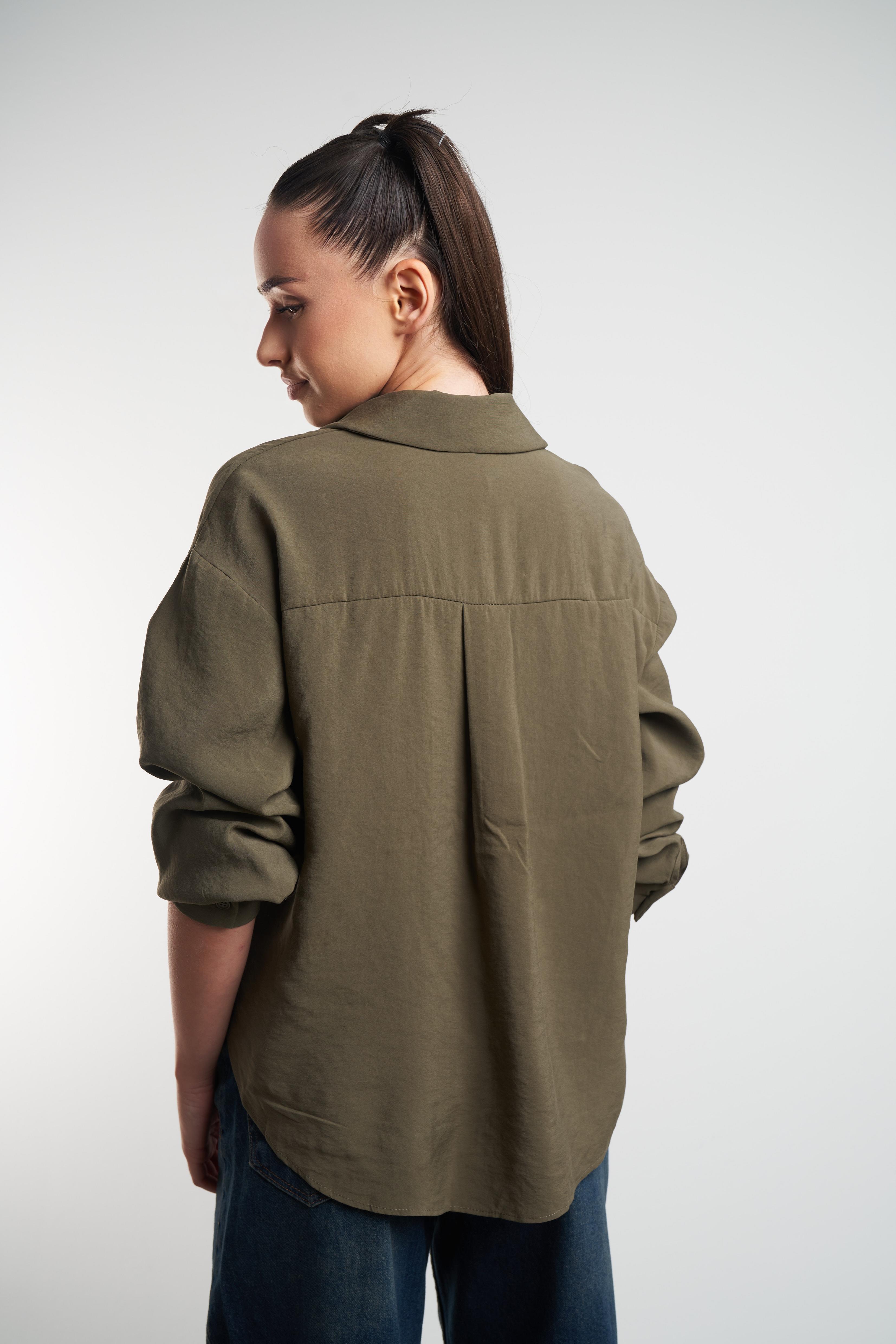 Modal Uzun Kol Gömlek Haki