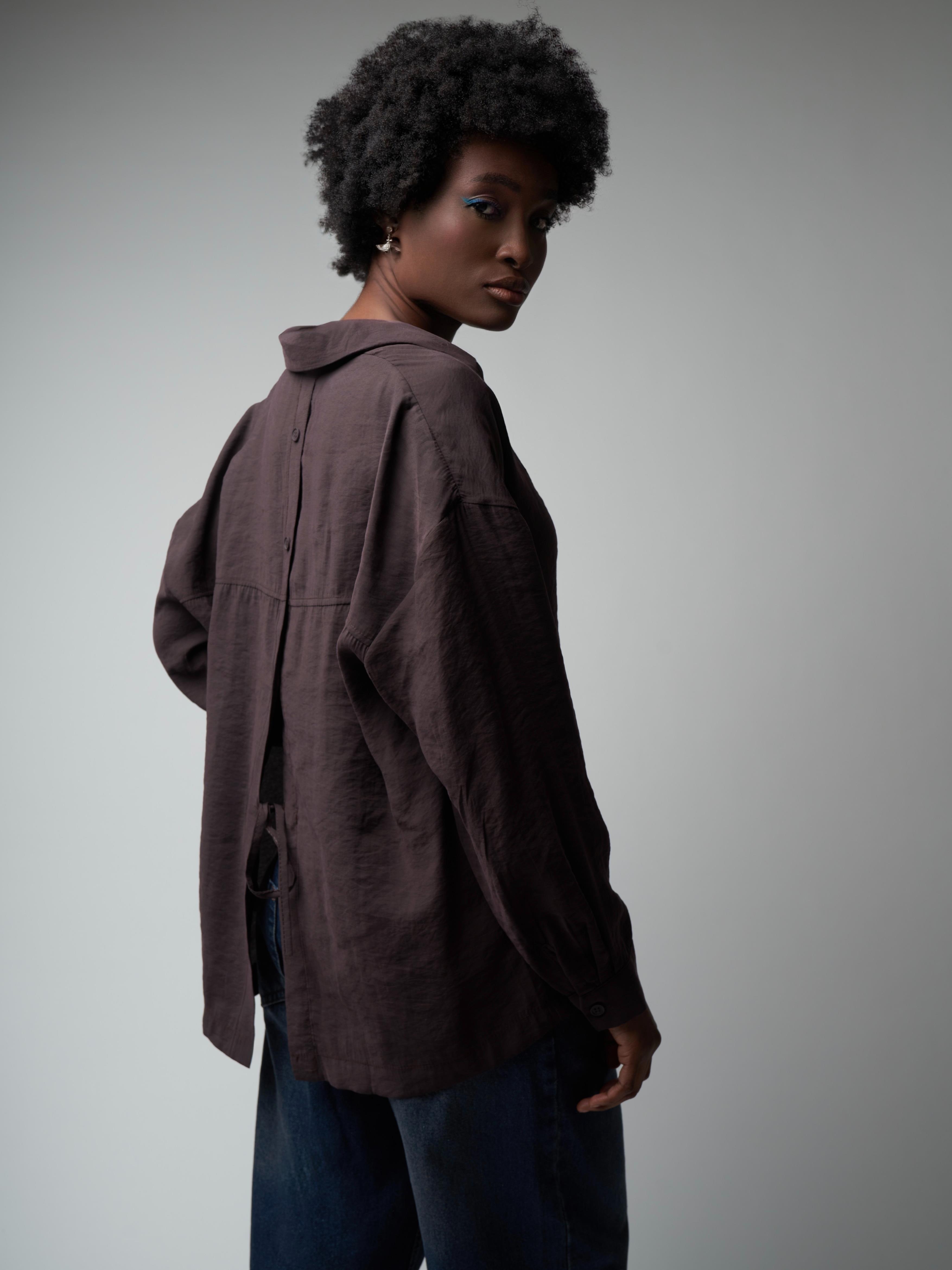 Modal Uzun Kol Gömlek Kahve